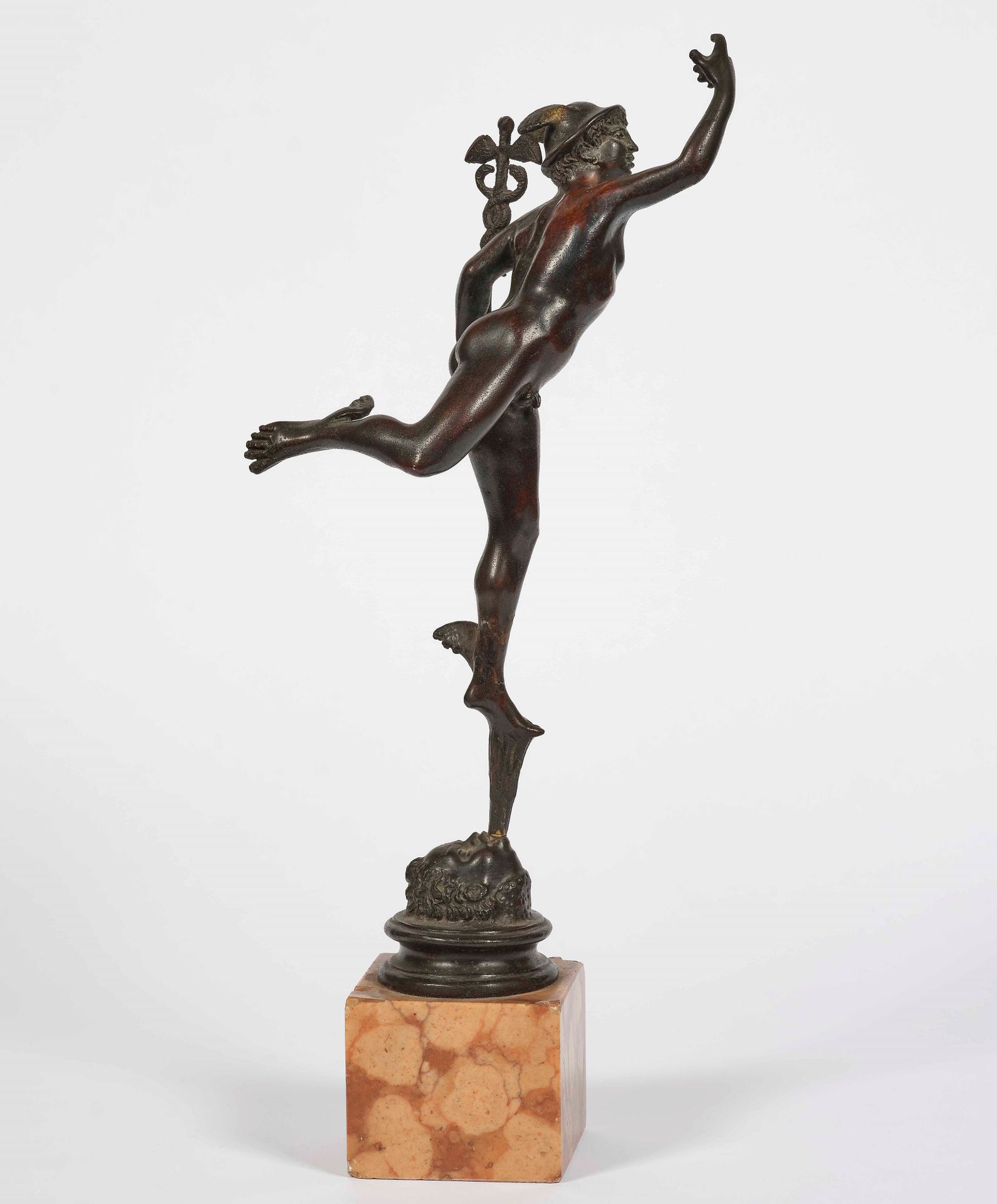 Mercurio del Giambologna in bronzo patinato. Fonditore del XIX secolo Mounted on&hellip;