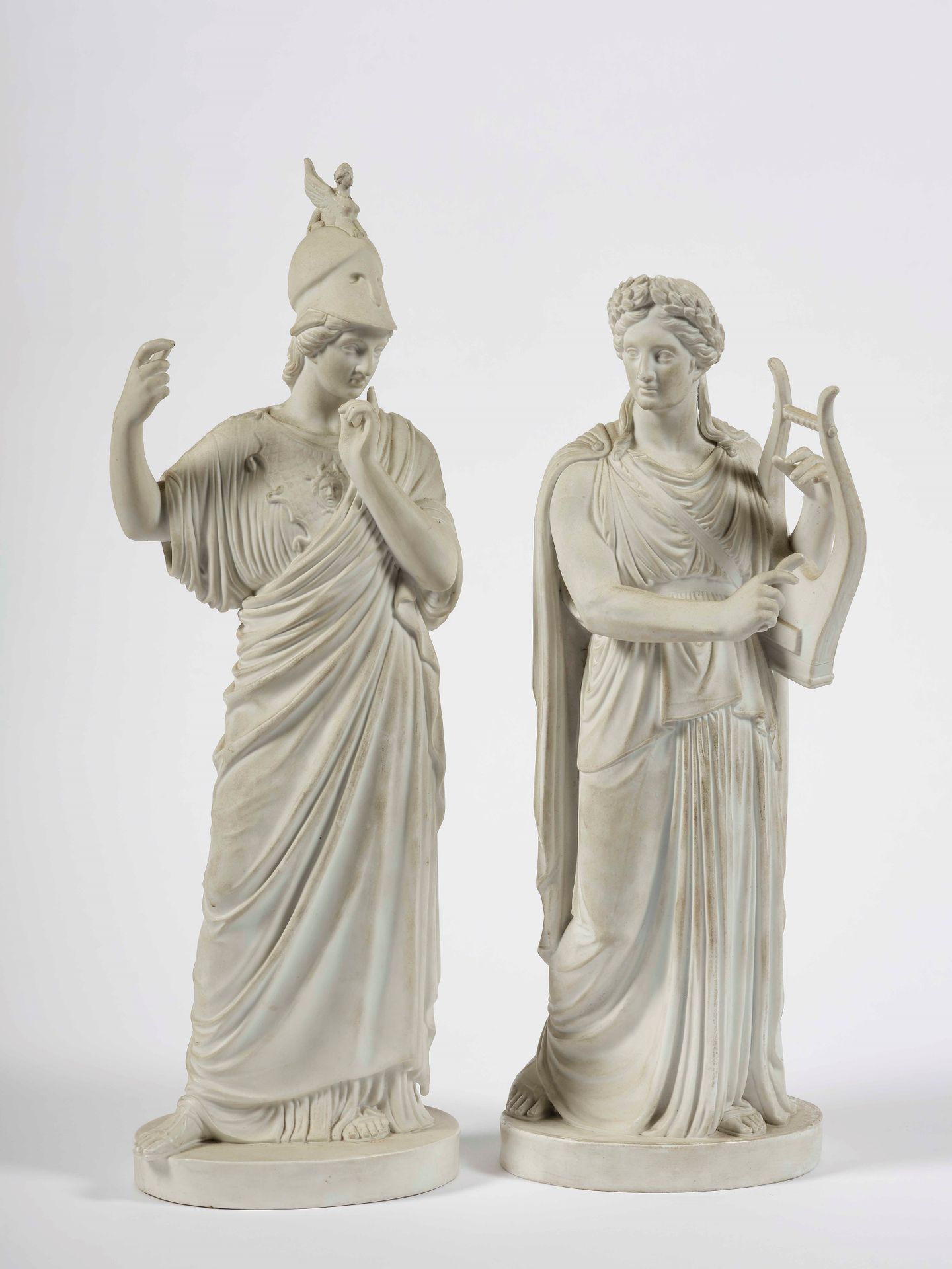 Coppia di grandi sculture, Atena e Apollo da Vilhelm Bissen, Danimarca, Manifatt&hellip;