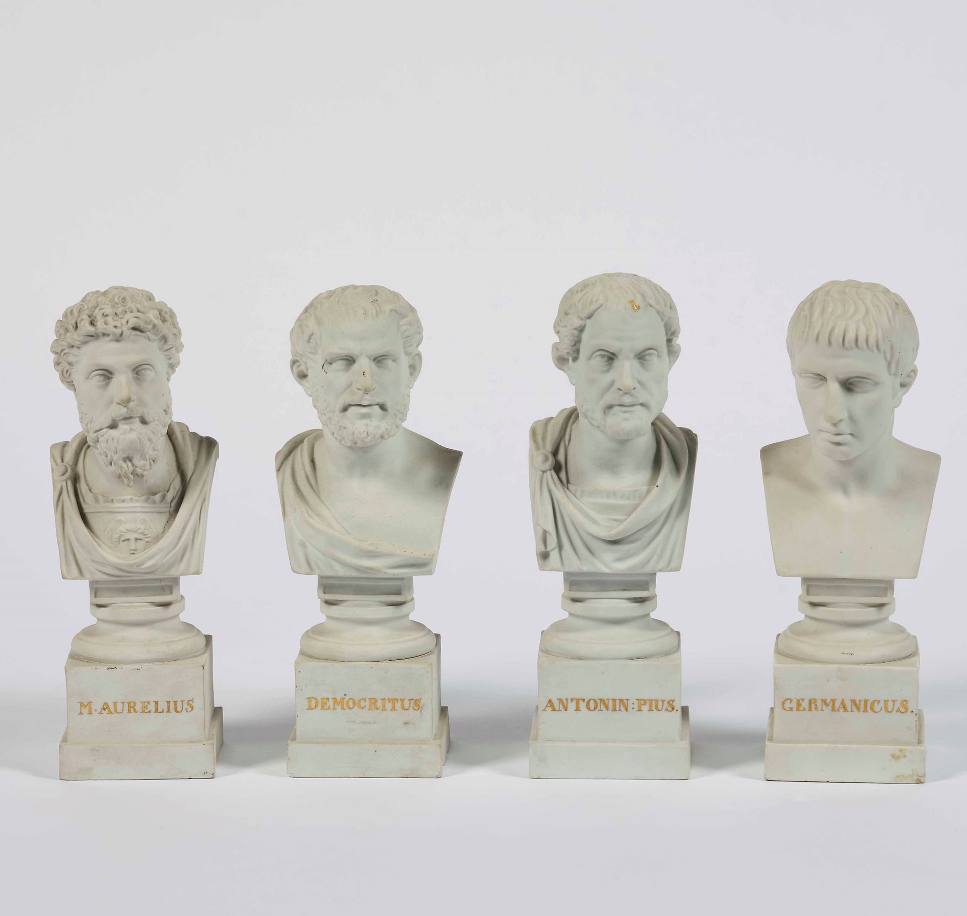 Quattro piccoli busti Vienna, Manifattura Imperiale, 1798 circa Biscuit porcelai&hellip;