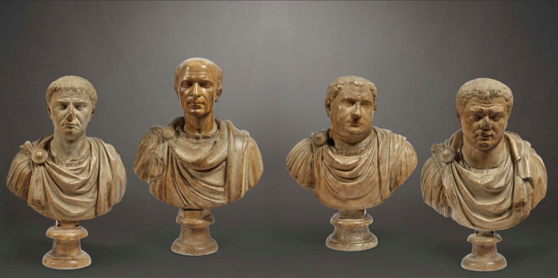 Busti degli Imperatori , Traiano (53-117 d.C.), Cesare (100-44 a.C.) Vitellio (1&hellip;