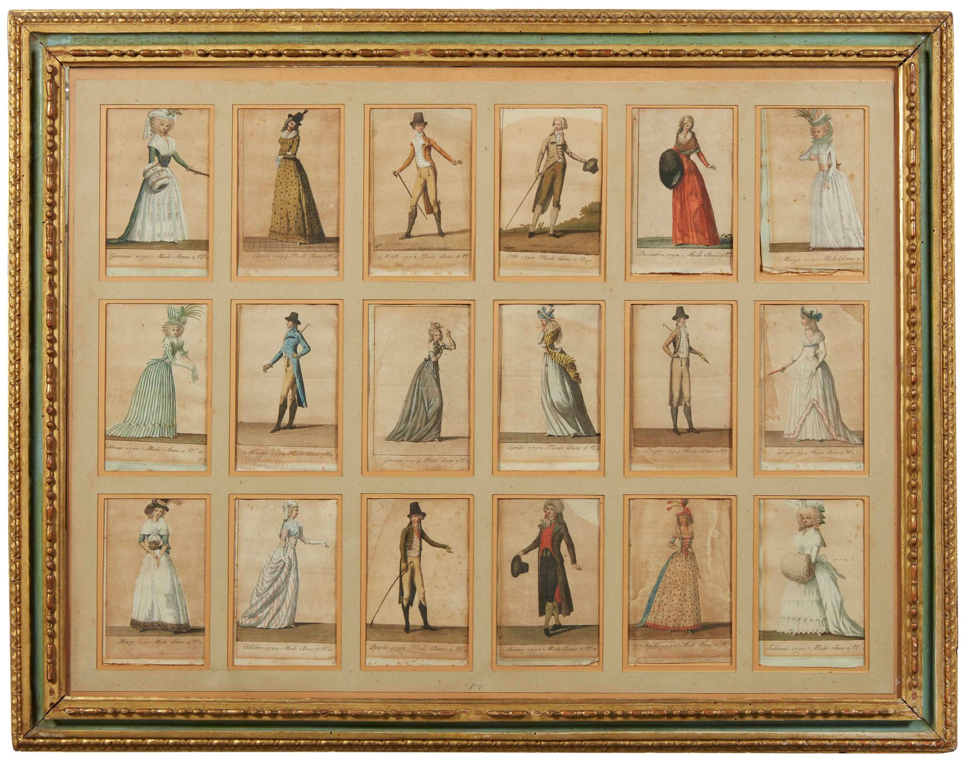 Raccolta di costumi della moda dell'epoca Scuola del XVIII secolo Watercolour pr&hellip;
