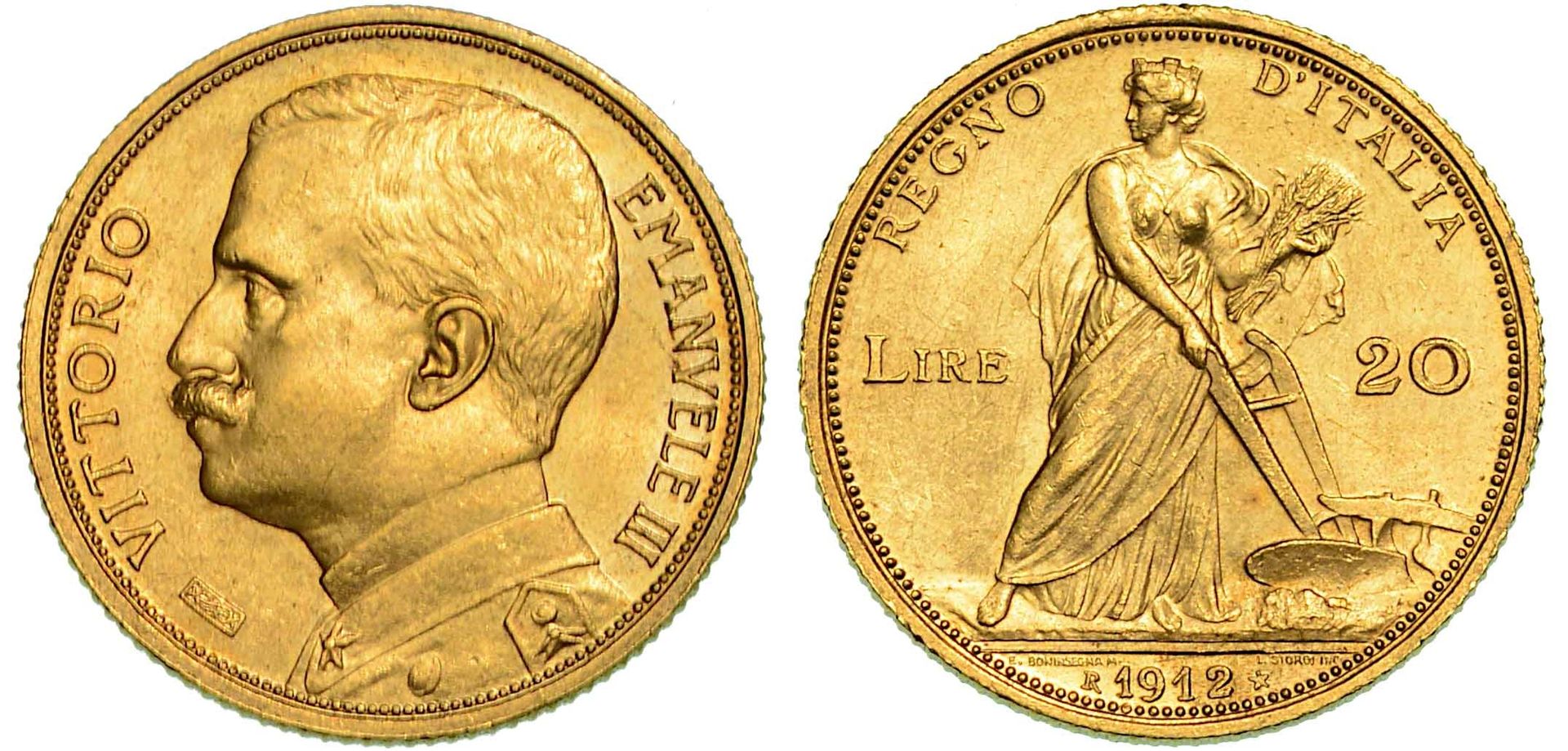 Casa Savoia REINO DE ITALIA. VITTORIO EMANUELE III DE SABOYA, 1900-1946. 20 lira&hellip;