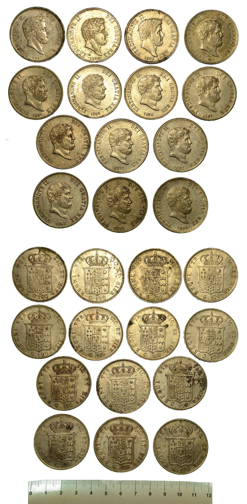 Monete di zecche italiane NAPLES. Lot of fourteen specimens.
Ferdinand II of Bou&hellip;