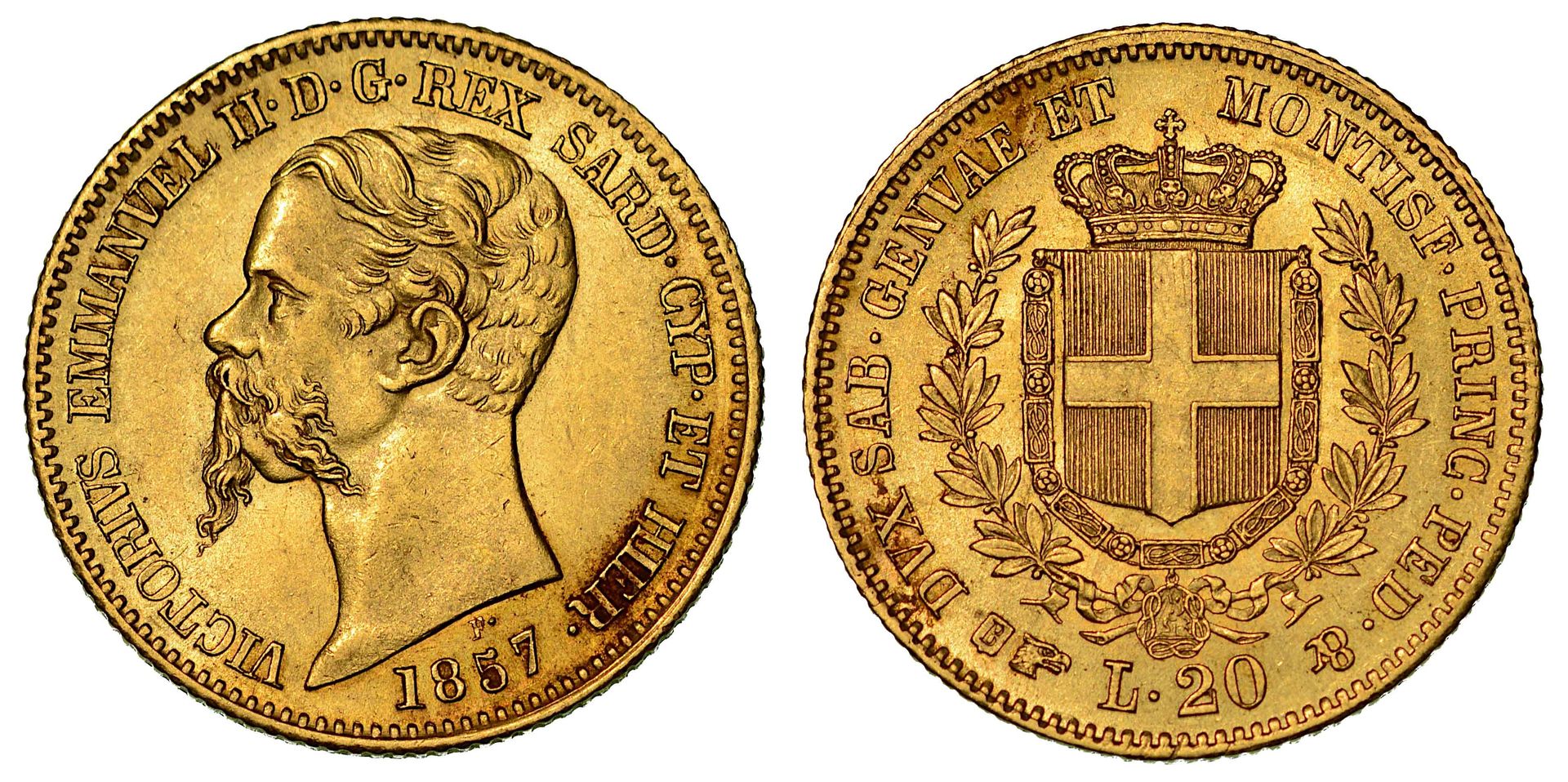 Casa Savoia REGNO DI SARDEGNA. VITTORIO EMANUELE II DI SAVOIA, 1849-1861. 20 Lir&hellip;