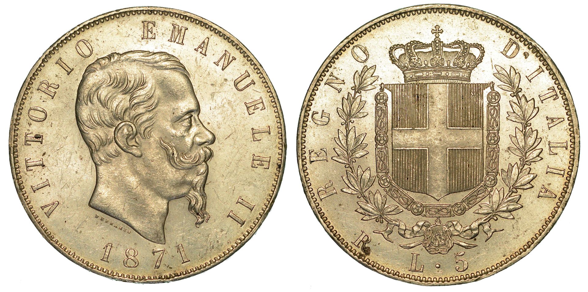 Casa Savoia REGNO D'ITALIA. VITTORIO EMANUELE II DI SAVOIA, 1861-1878. 5 Lire 18&hellip;