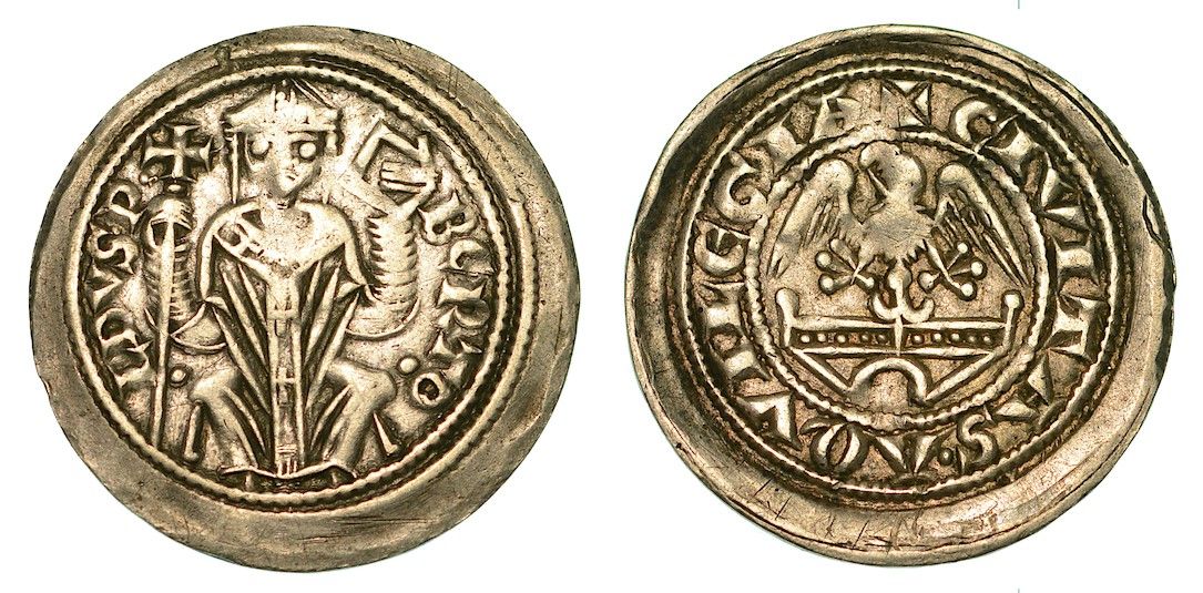Monete di zecche italiane AQUILEIA. BERTOLD, 1218-1251. Coin.
Seated Patriarch h&hellip;