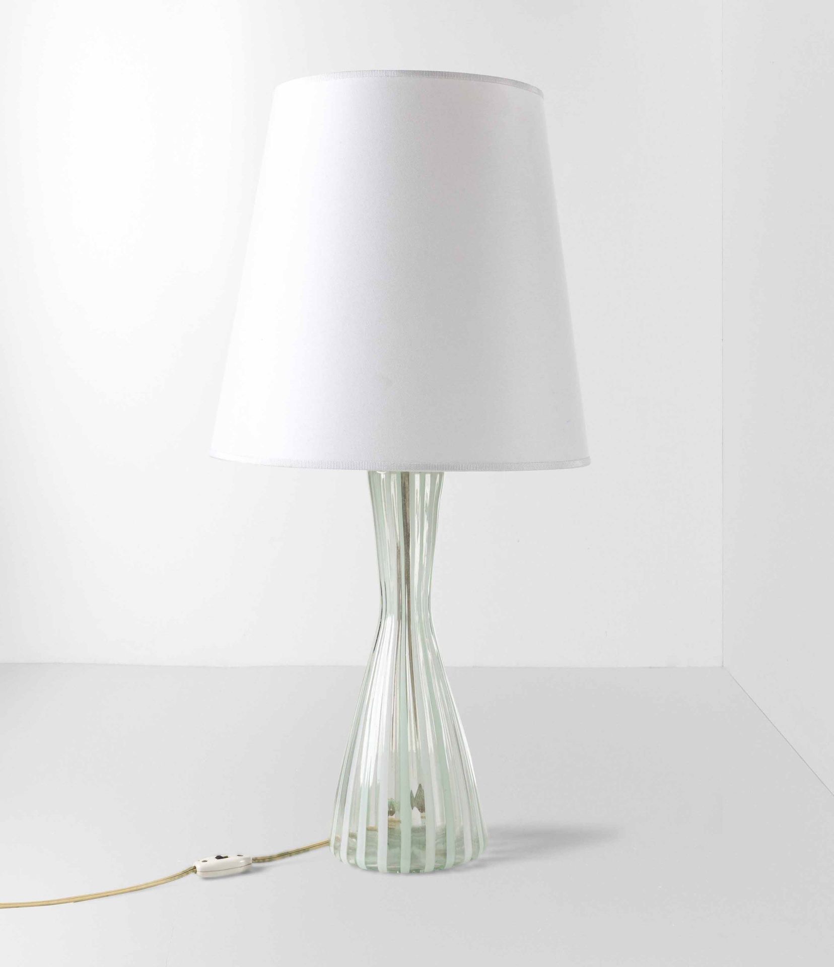 VENINI Lampe de table avec monture en verre de Murano et abat-jour en tissu, Pro&hellip;