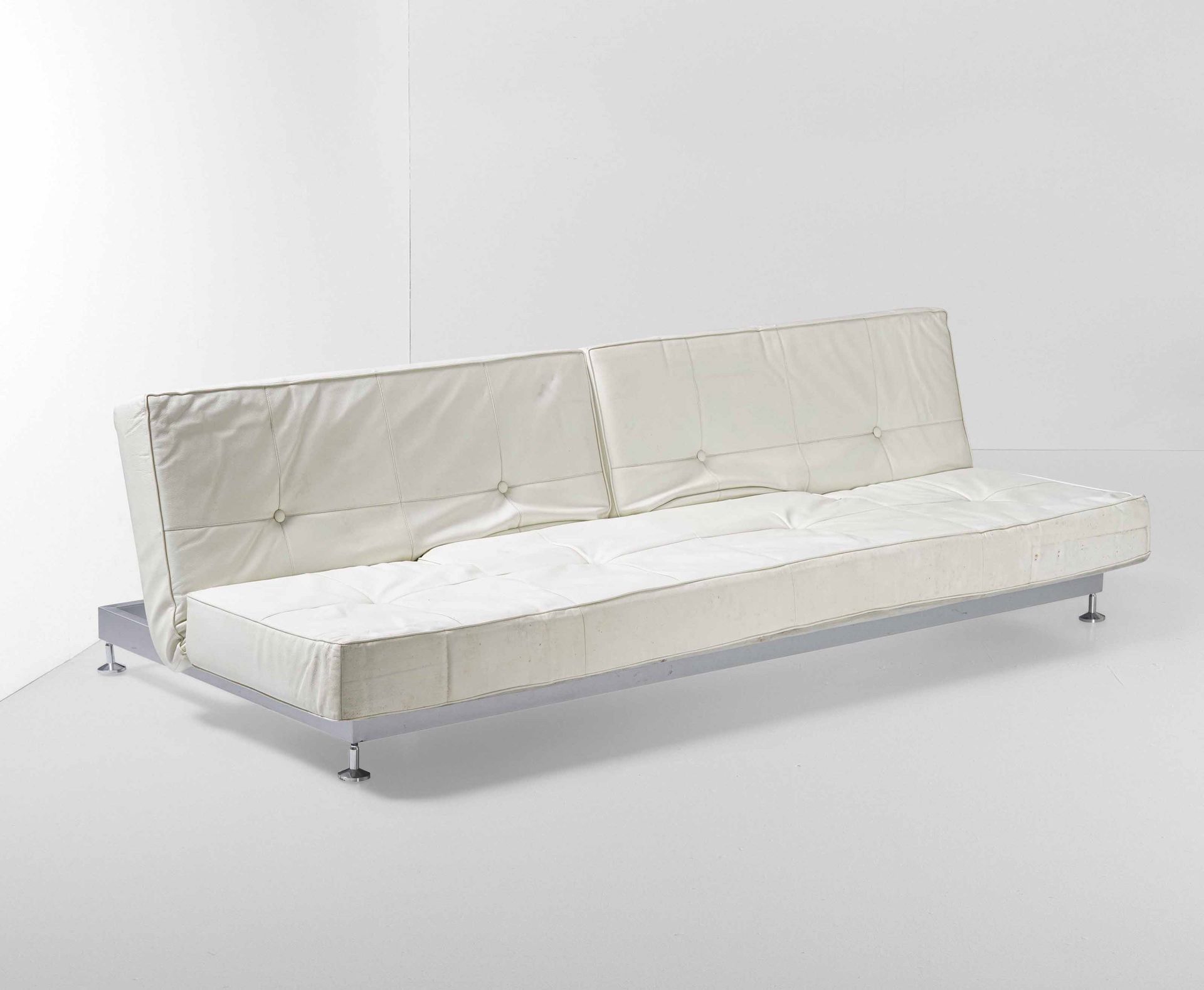 Francesco BINFARE Large sofa bed with reclining backrest mod. Damier. , Steel an&hellip;