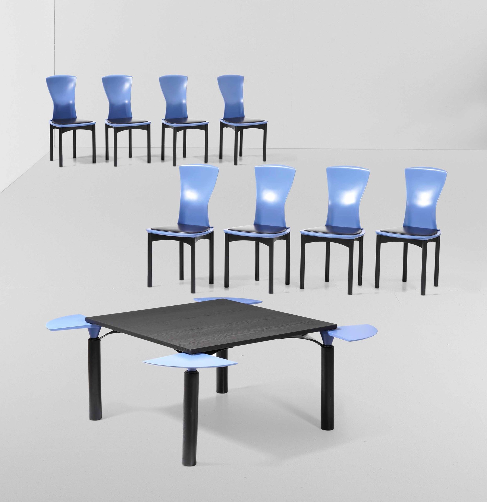 Francesco BINFARE Conjunto de mesa con estantes esquineros extraíbles y ocho sil&hellip;