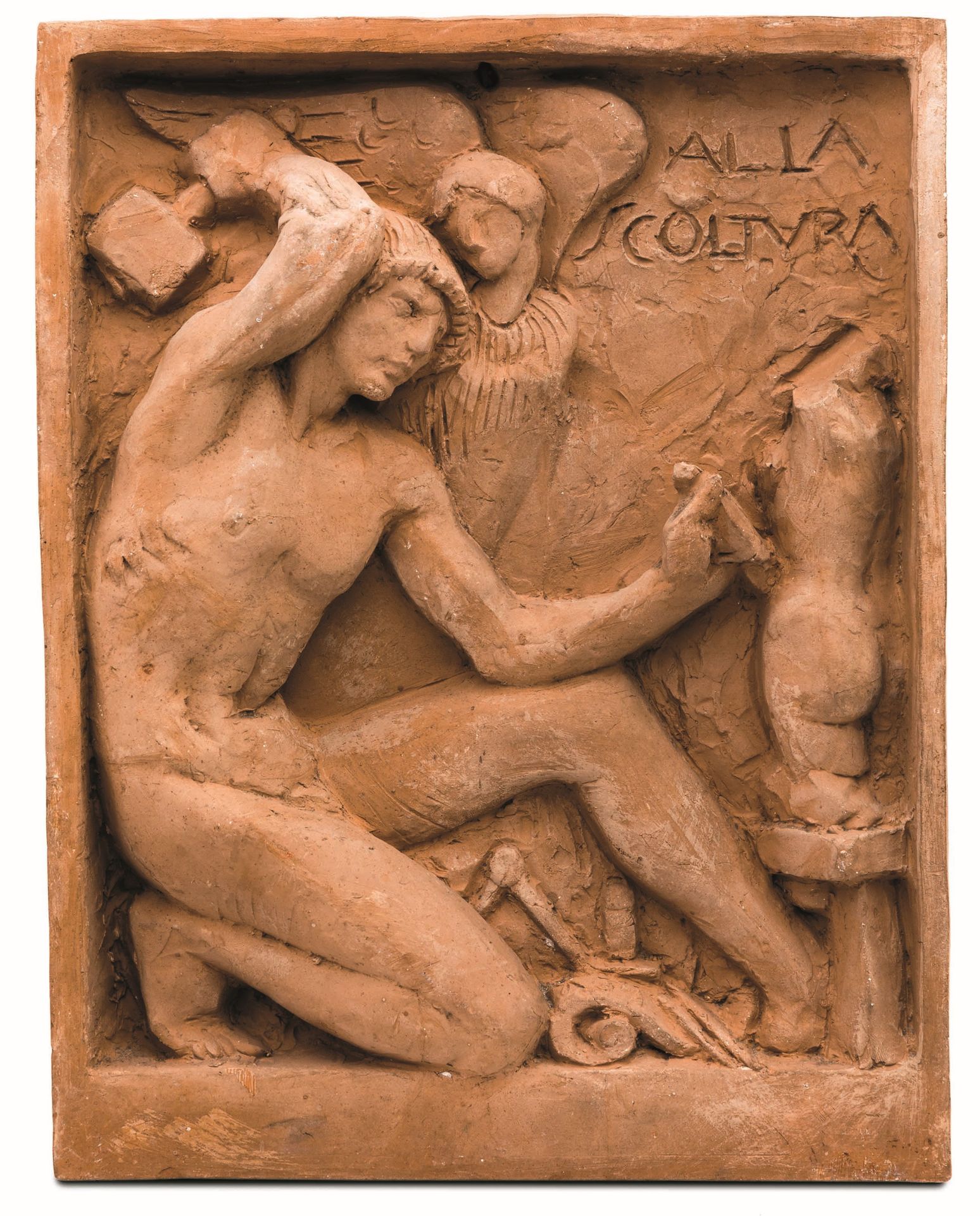 Maraini Antonio, Alla scoltura Intitulé au front, Terracotta, L. 26 - H. 34 Cm, &hellip;