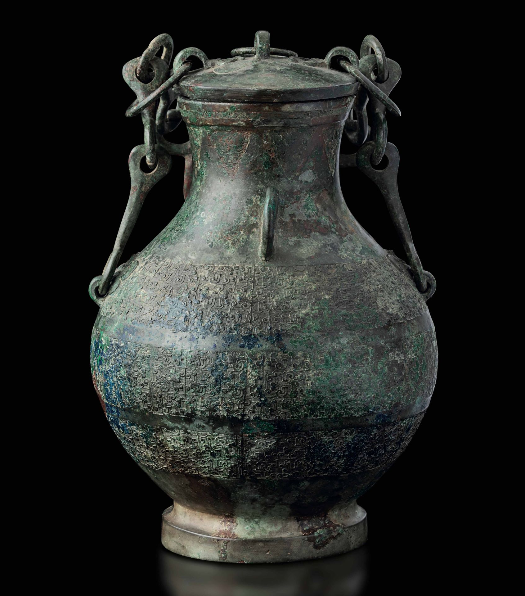 A bronze Hu vase, China, Warring States (481-221 BC), H. 44 Cm, Vanderven & Vand&hellip;