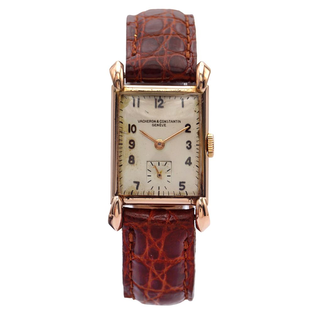 Vacheron & Constantin, vintage wristwatch 1930/40年代，18K玫瑰金材质，27x22毫米长方形表壳，编号2858&hellip;