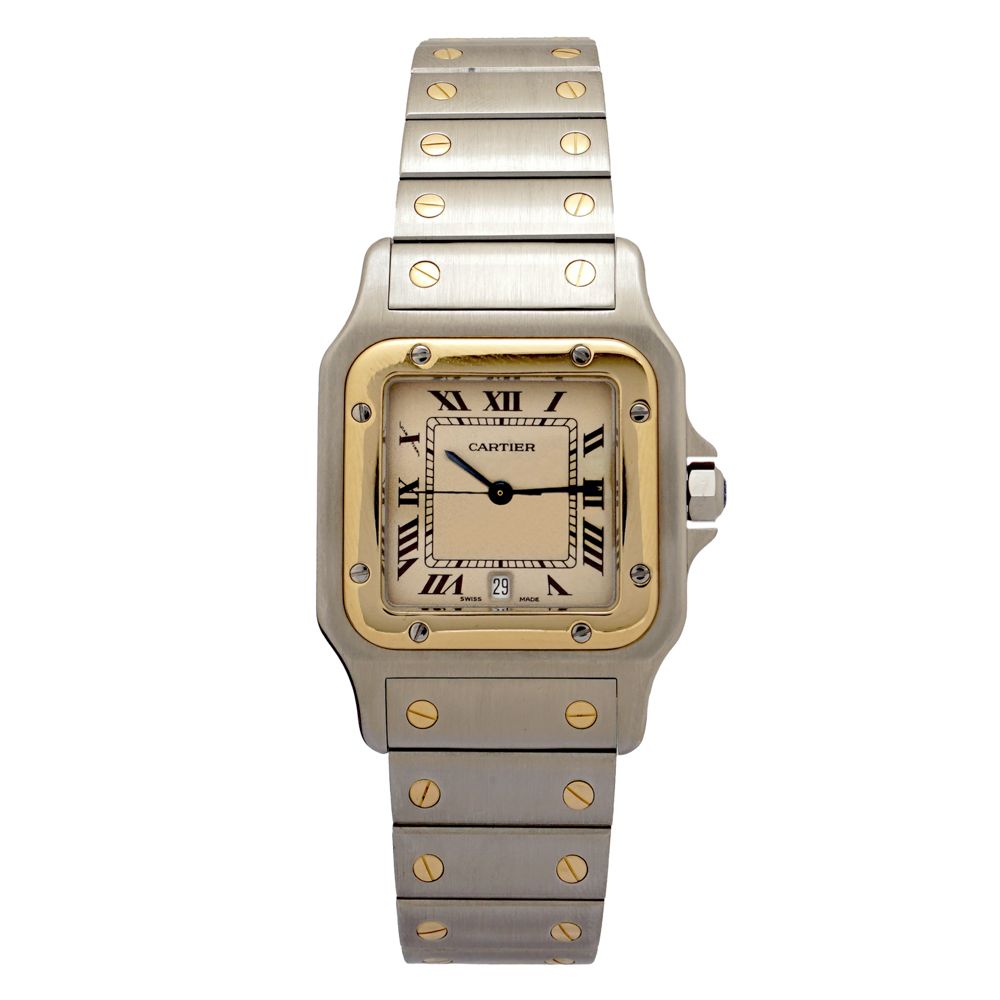 Cartier Santos Galbee, wristwatch 1980/90年代，精钢和18K黄金，29x41毫米的carré表壳。187901 - 51&hellip;