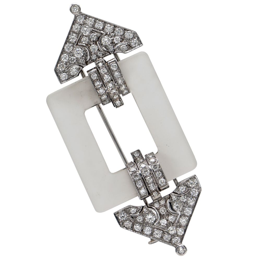 Art Decò brooch in rock crystal and diamonds Années 30 environ, poids 24 gr, tai&hellip;