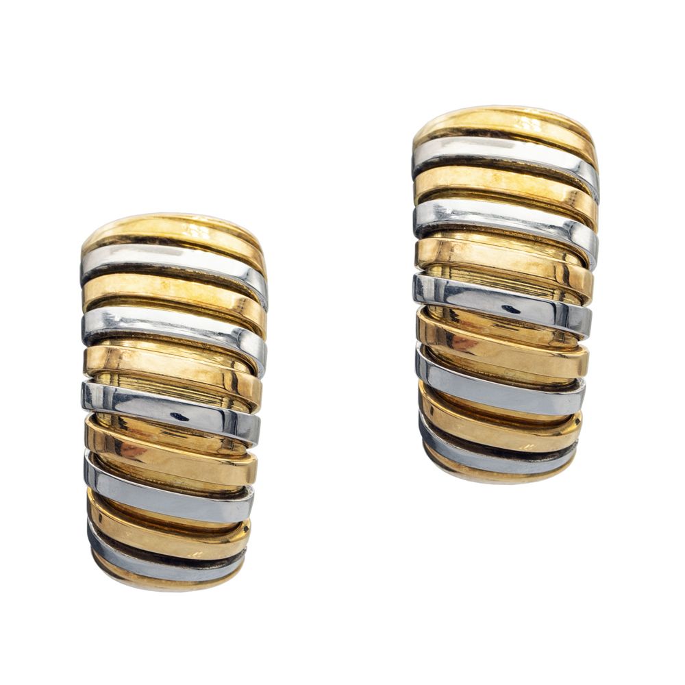 Bulgari Tubogas collection, lobe earrings 1990s circa, weight 20 gr., in 18kt th&hellip;