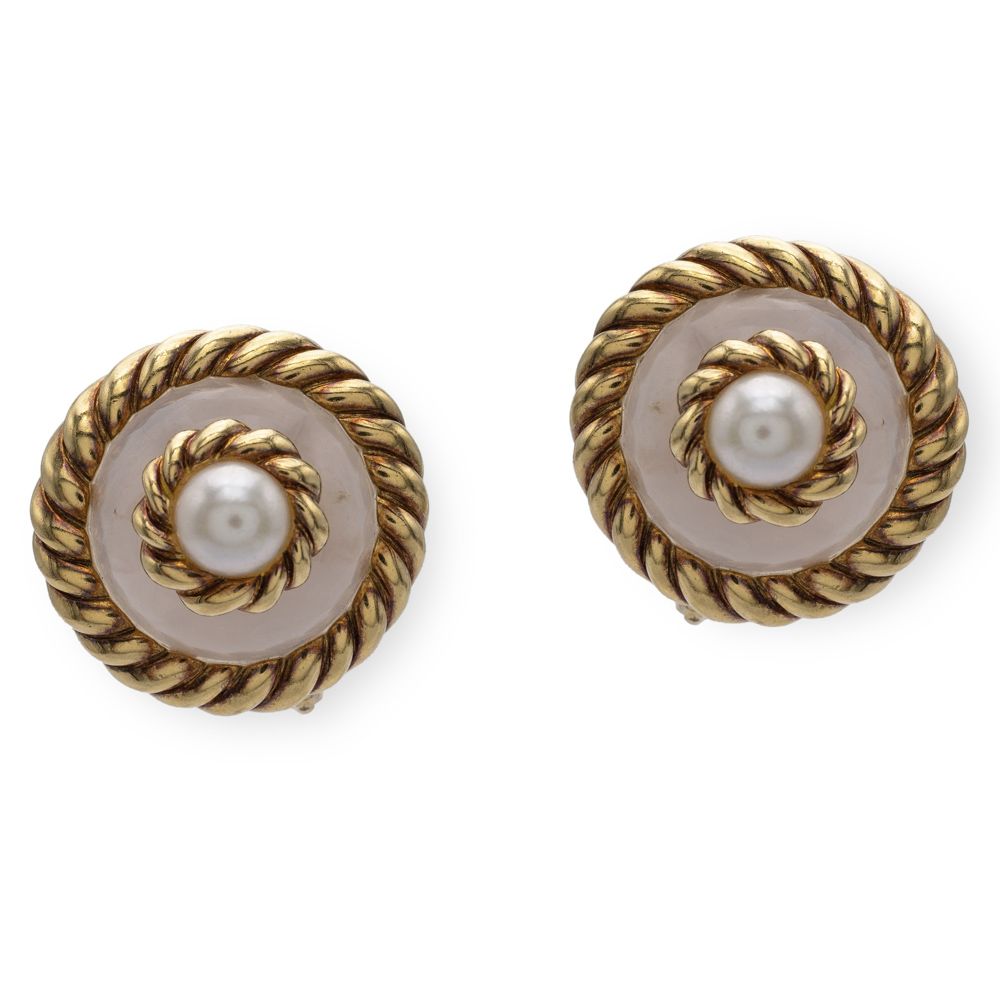 Trianon, 18kt yellow gold lobe earrings signiert, französische Marken, Gewicht 3&hellip;