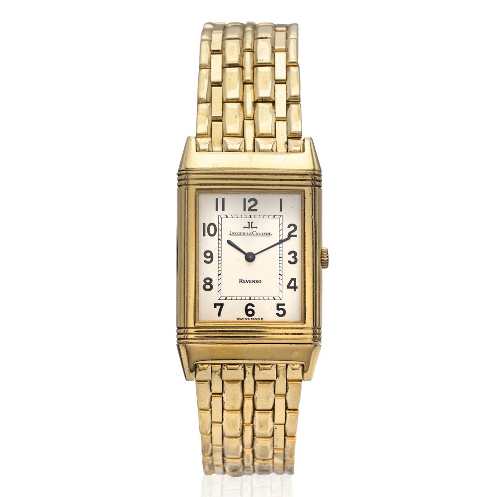 Jager Le Coultre Reverso Classique, wristwatch circa 1990, poids 108 gr., en or &hellip;
