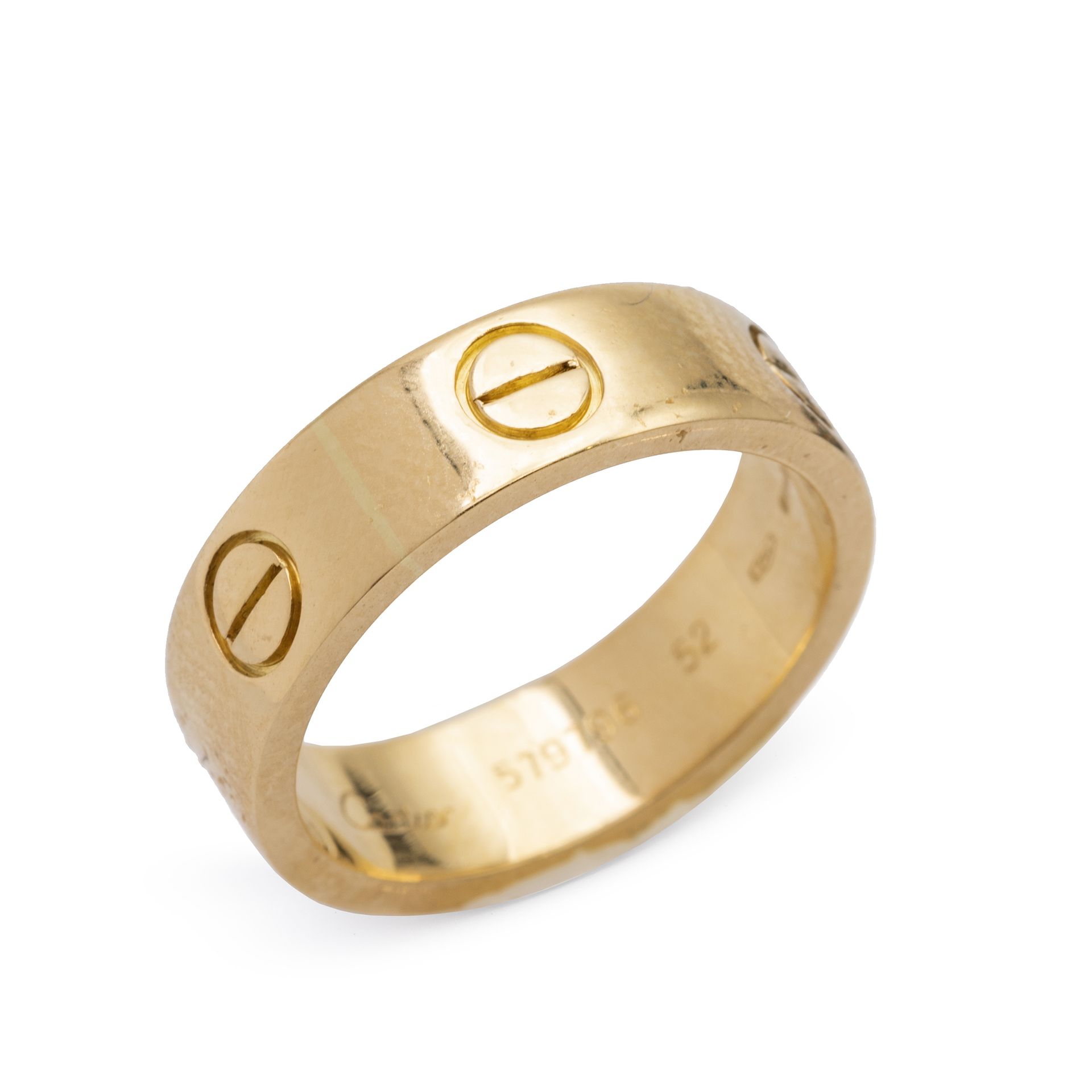 Cartier Love collection ring 有签名和编号，重7克，18K黄金，尺寸12，有盒子。