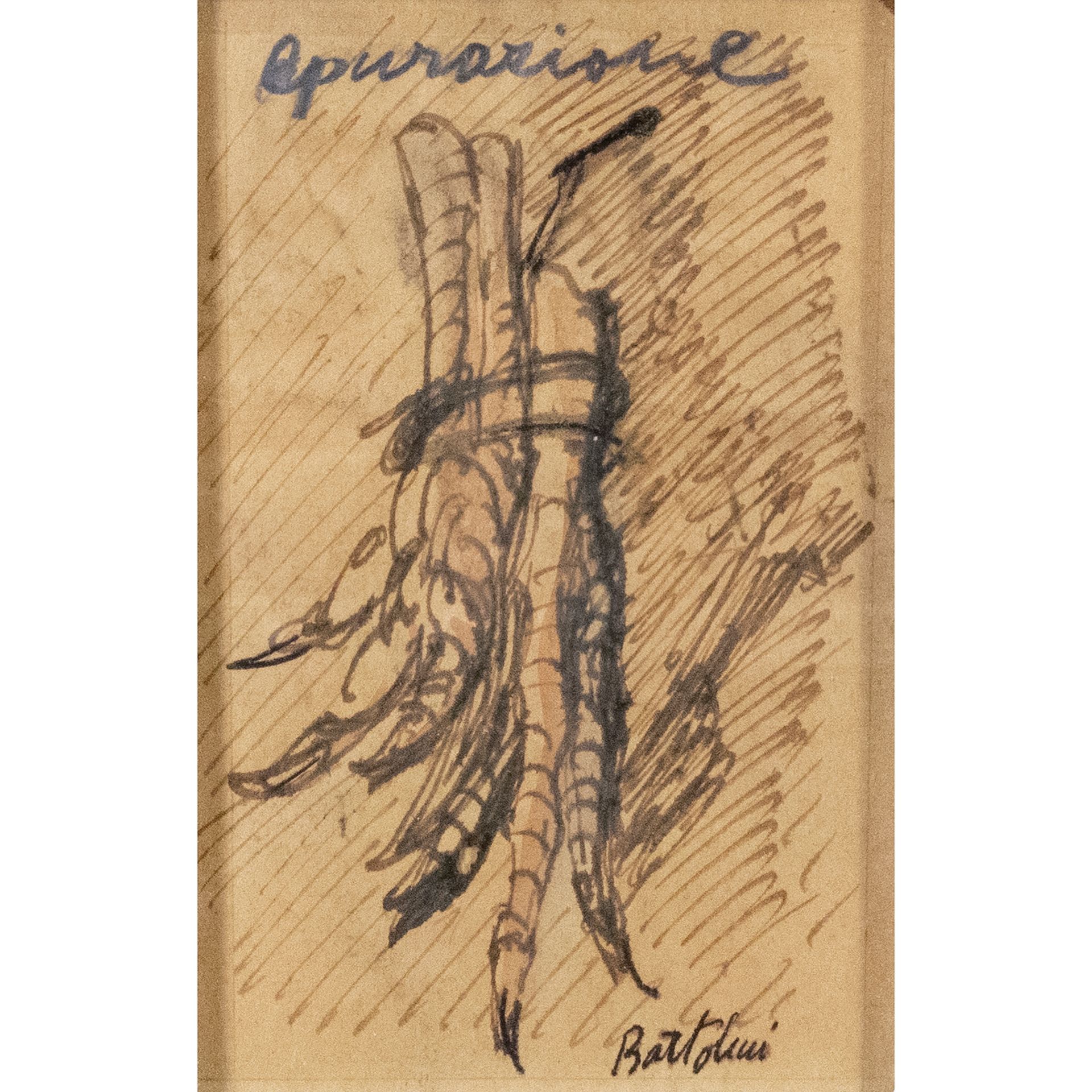 Luigi Bartolini Cupramontana 1892 - Roma 1963，14x9cm，"Epurazione"，纸上混合技术，右下角签名，有&hellip;