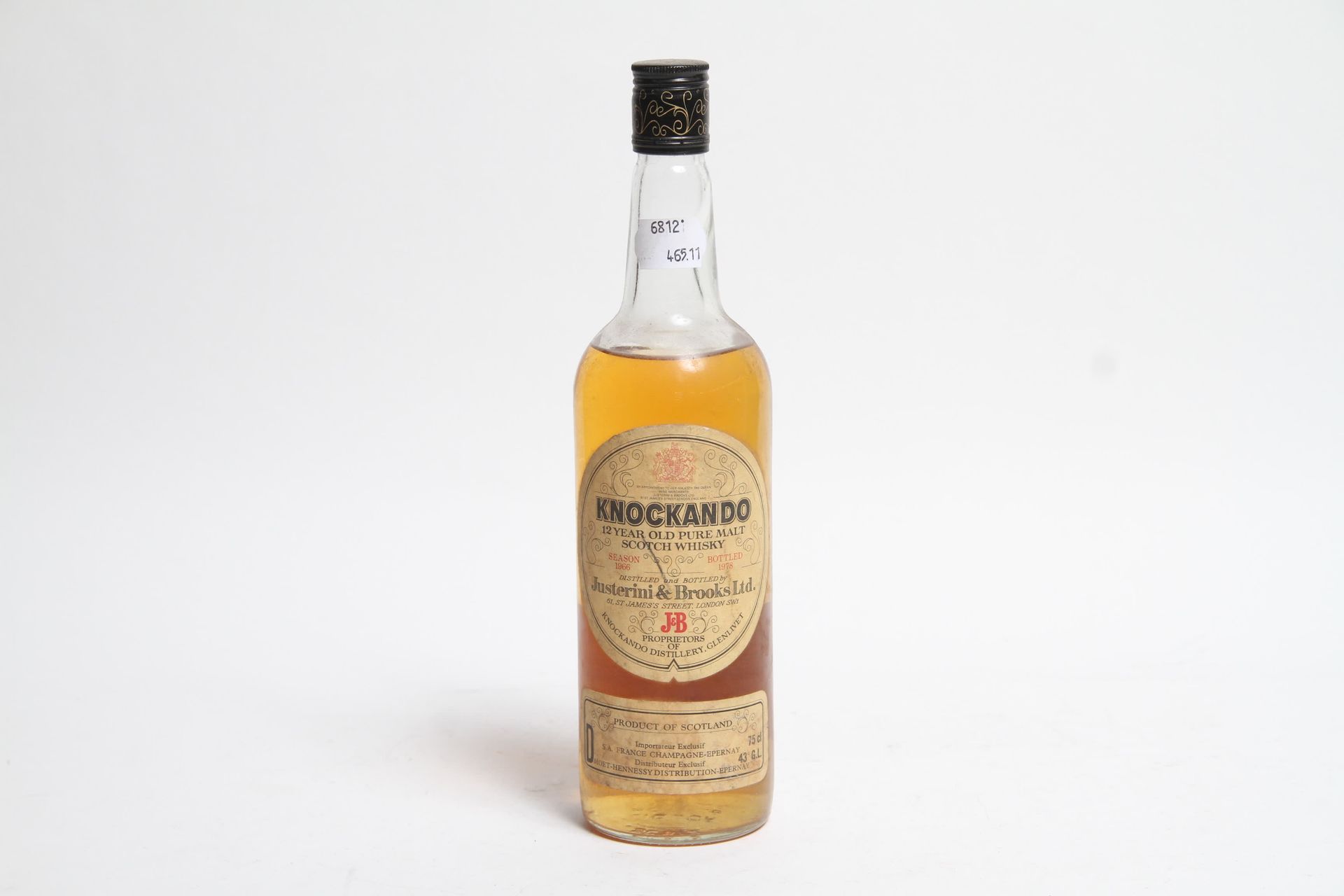 Null 一瓶 "knockando "威士忌酒厂的Justerini和Brooks Ltd。