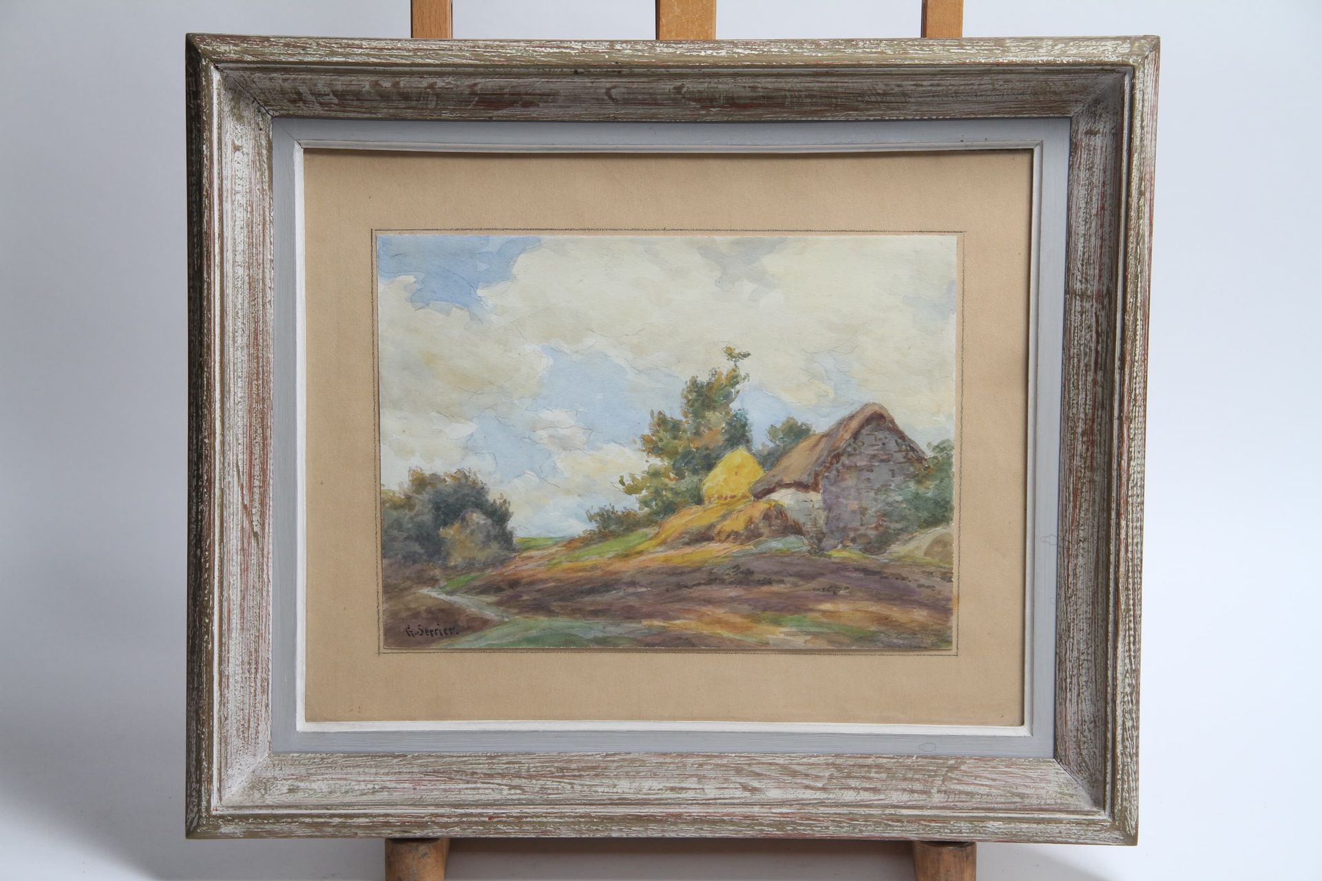 Null Georges Pierre Louis SERRIER (1852-1949) DESSIN AQUARELLE SBG "PAYSAGE DE C&hellip;