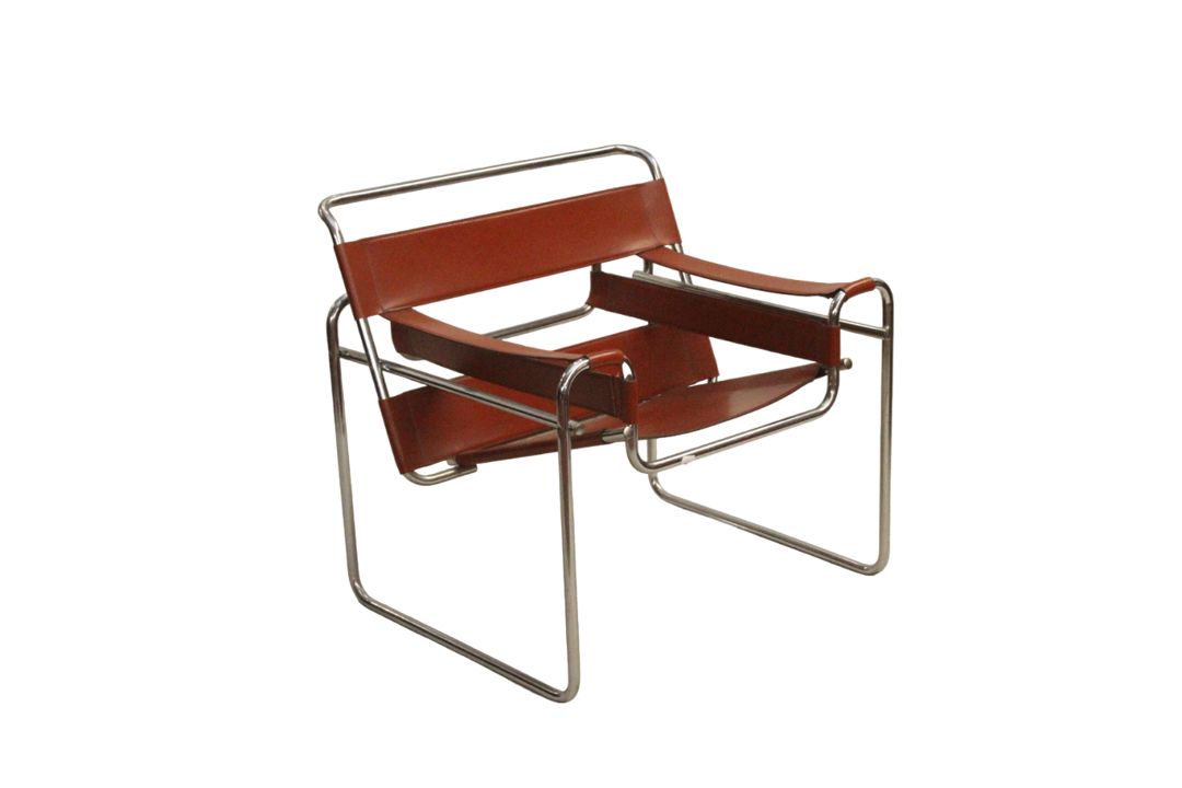 Null Marcel BREUER (1902-1981) fauteuil Wassily acier chrome et cuir couleur cog&hellip;