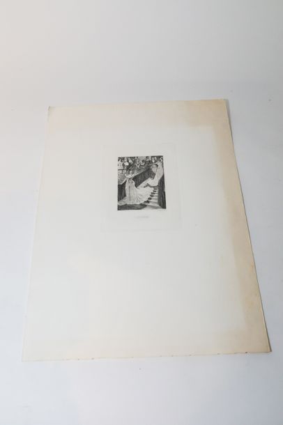 ROPS Félicien (1833-1898) "L'Attrapade", XXe, eau-forte, sceau à sec [CHALCOGRAP&hellip;