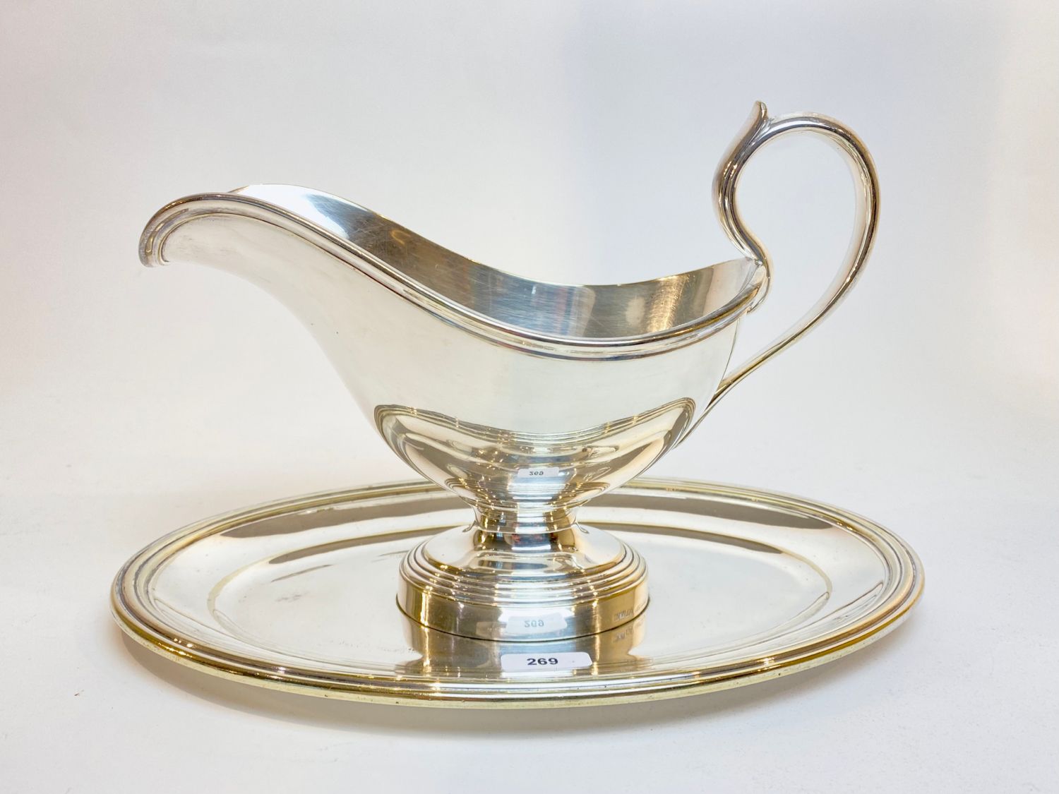 CHRISTOFLE - Paris Sauce boat on its frame, 20th century, silver plated metal, h&hellip;