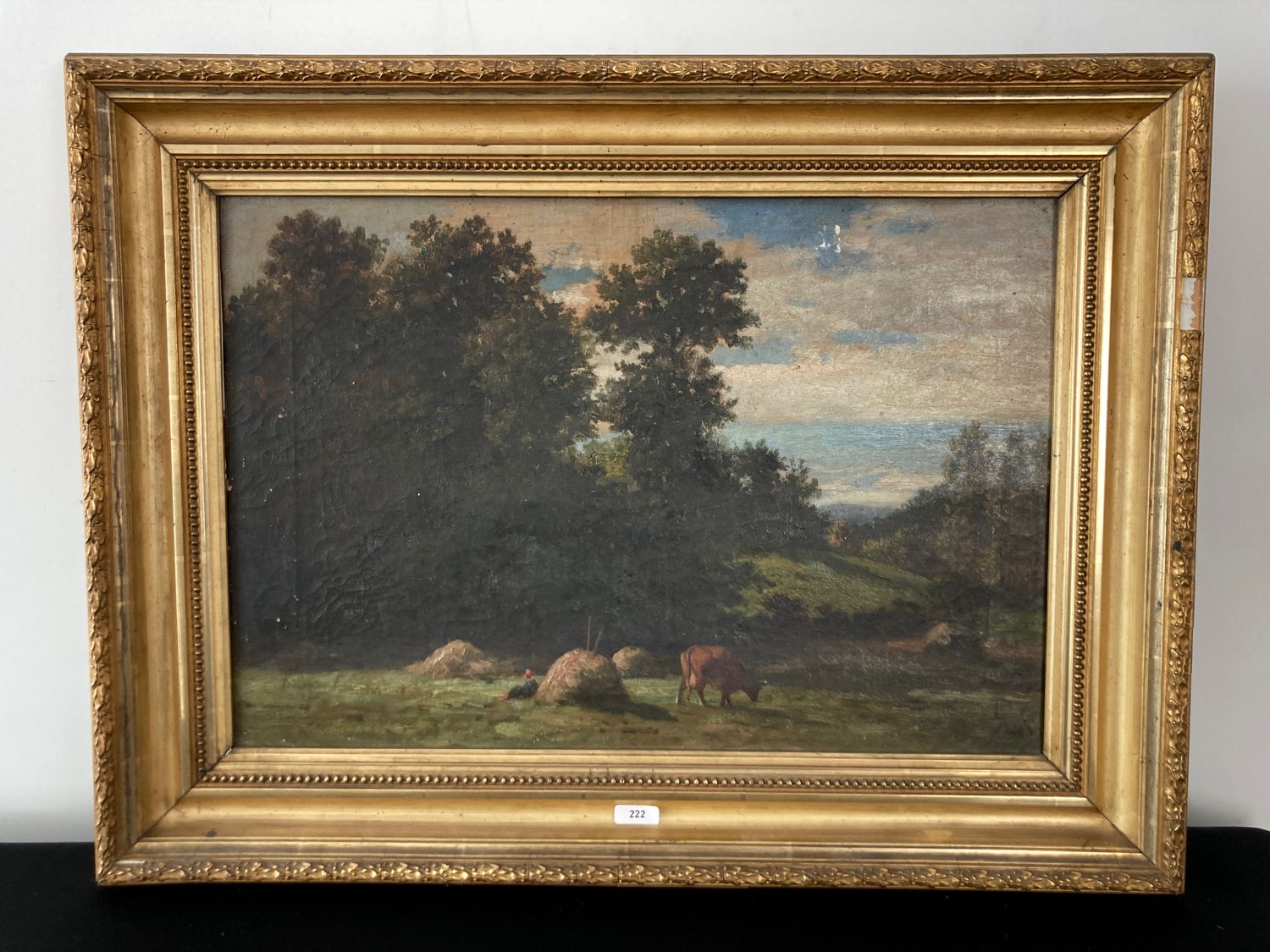 ROBBE Louis (1806-1887) "Pré animé", XIXe, huile sur toile, signée en bas à droi&hellip;