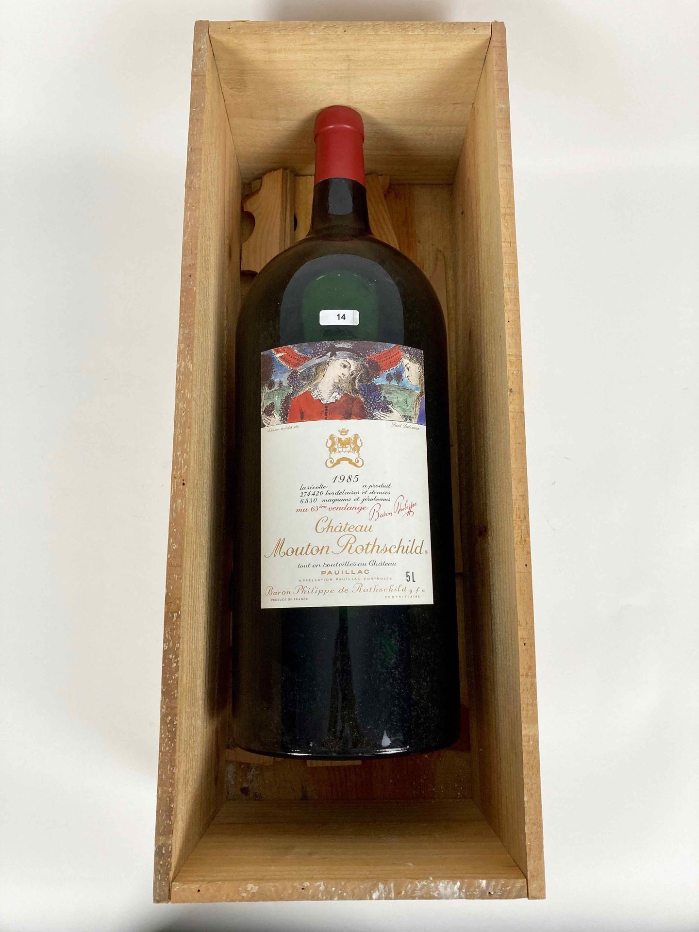 BORDEAUX (PAUILLAC) Château Mouton-Rothschild 1985 (rojo) [etiqueta de Paul Delv&hellip;