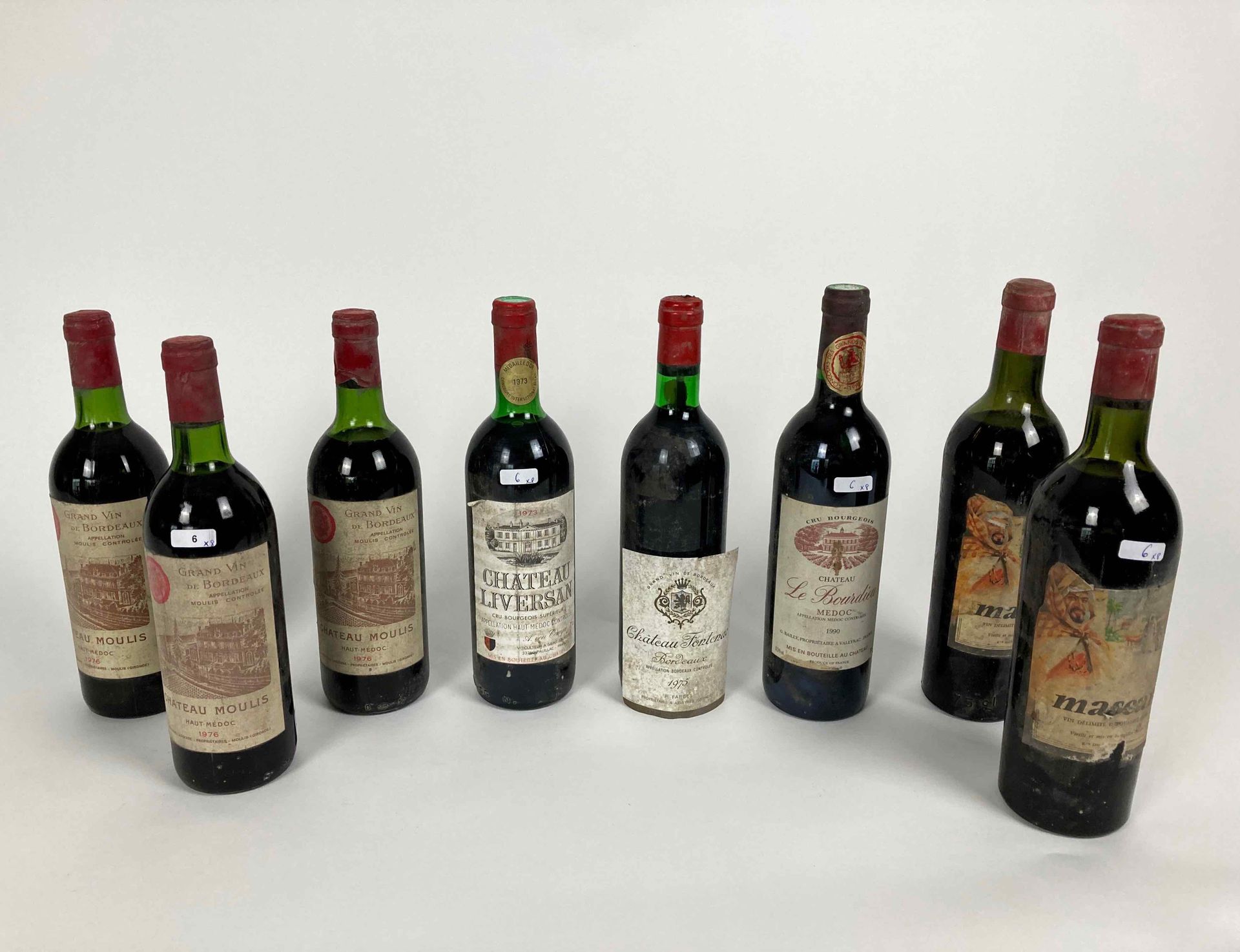 BORDEAUX 一批六瓶（红色）。

- (HAUT-MÉDOC), Château Liversan, cru bourgeois supérieur 19&hellip;