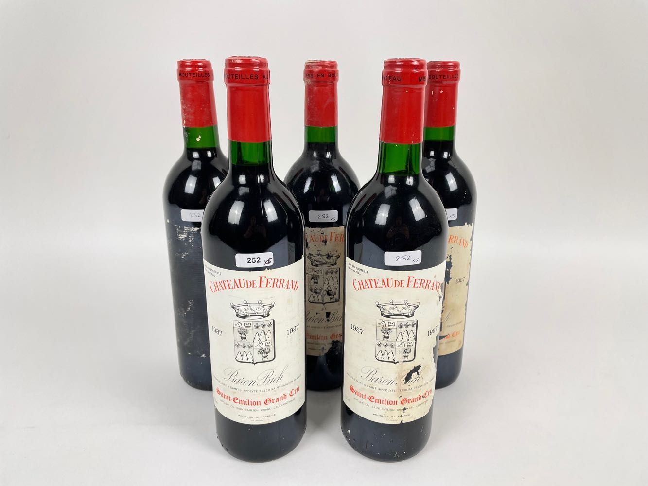 BORDEAUX (SAINT-ÉMILION-GRAND-CRU) Château Ferrand 1987 (rouge), 5 bouteilles [m&hellip;