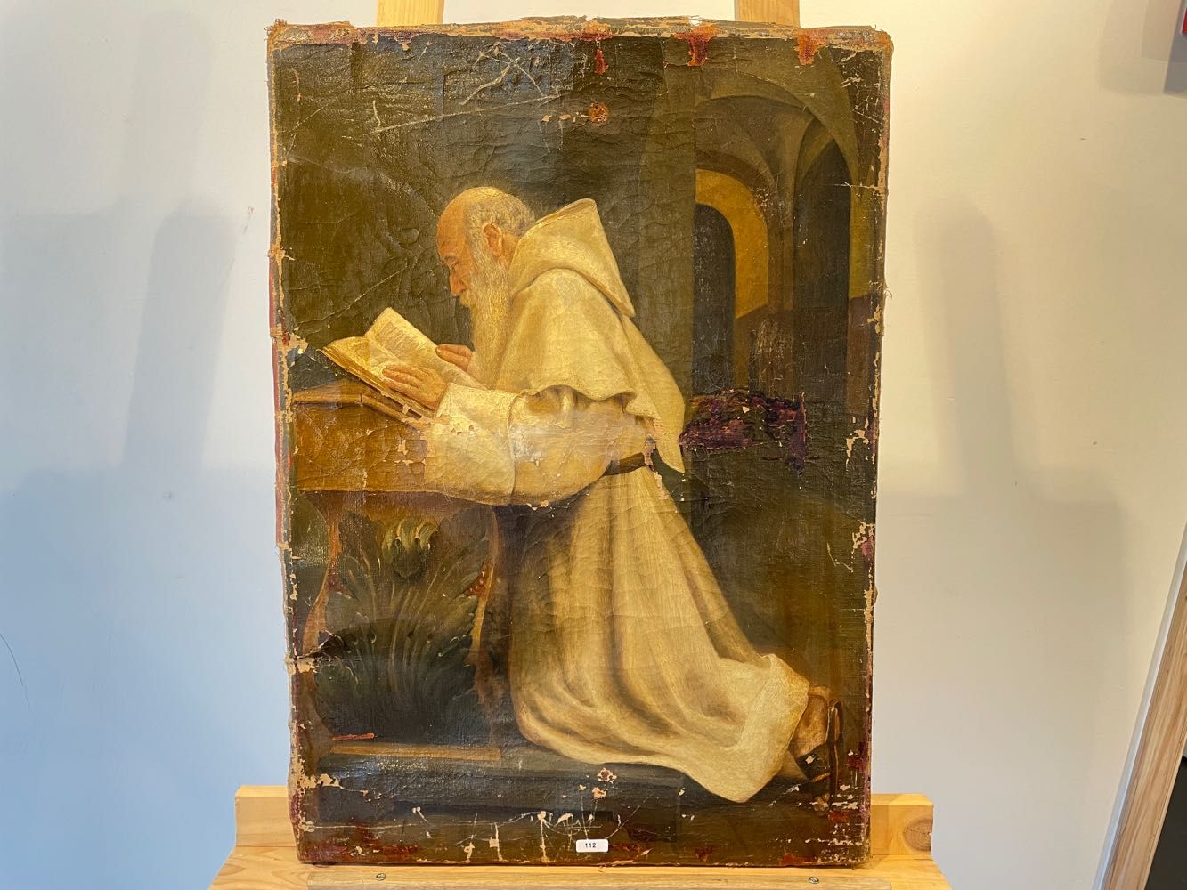 VAN WIJCK Jaak (1870-1946) "Monk at Prayer", late 19th century, oil on canvas, s&hellip;