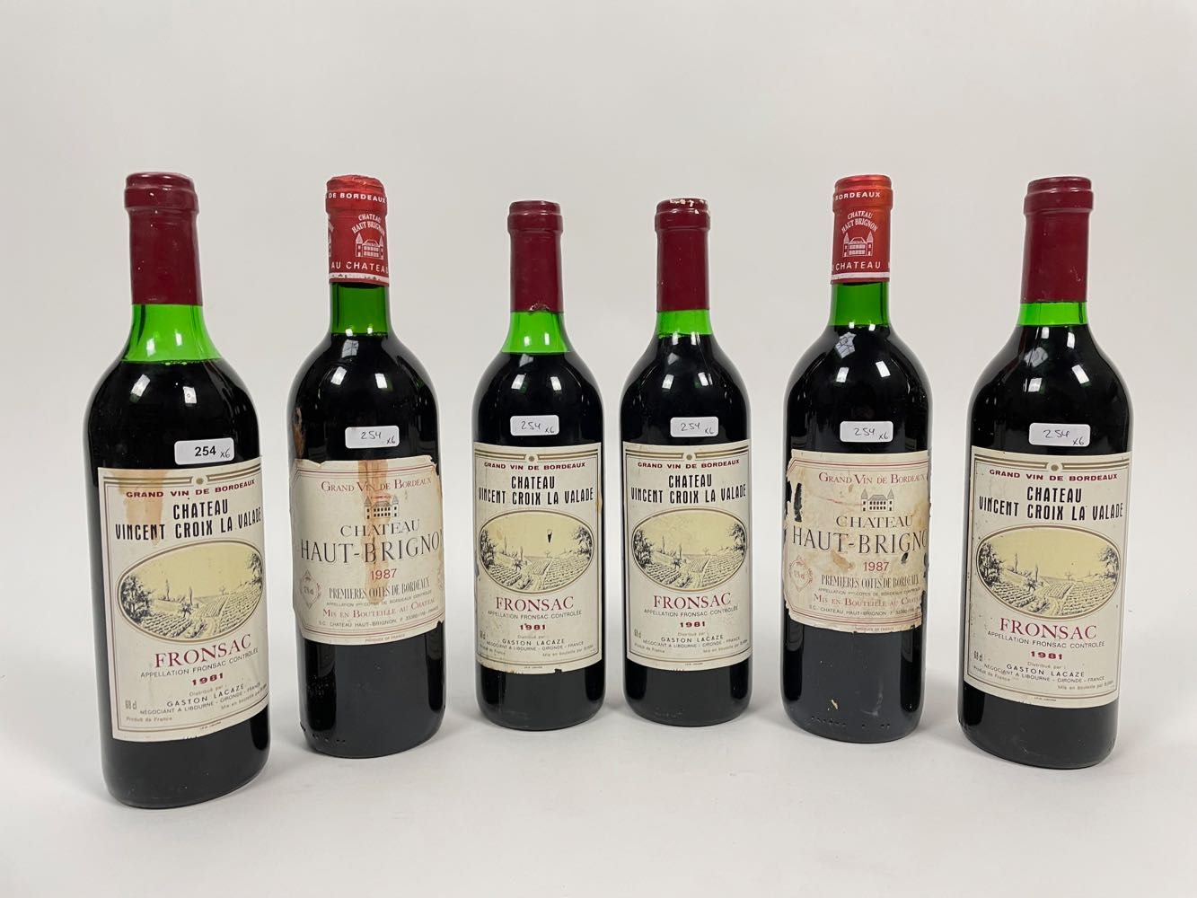 BORDEAUX Lot of six bottles (red):
- (FRONSAC), Château Vincent-Croix-la-Valade &hellip;