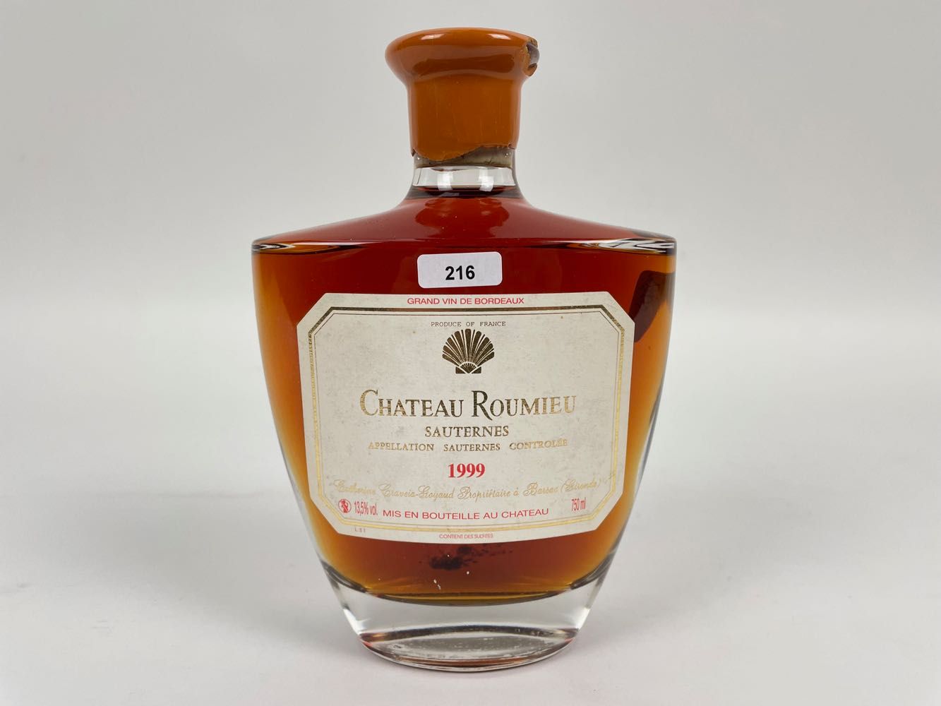 BORDEAUX (SAUTERNES) Château Roumieu, cru bourgeois 1999 (blanc liquoreux), une &hellip;