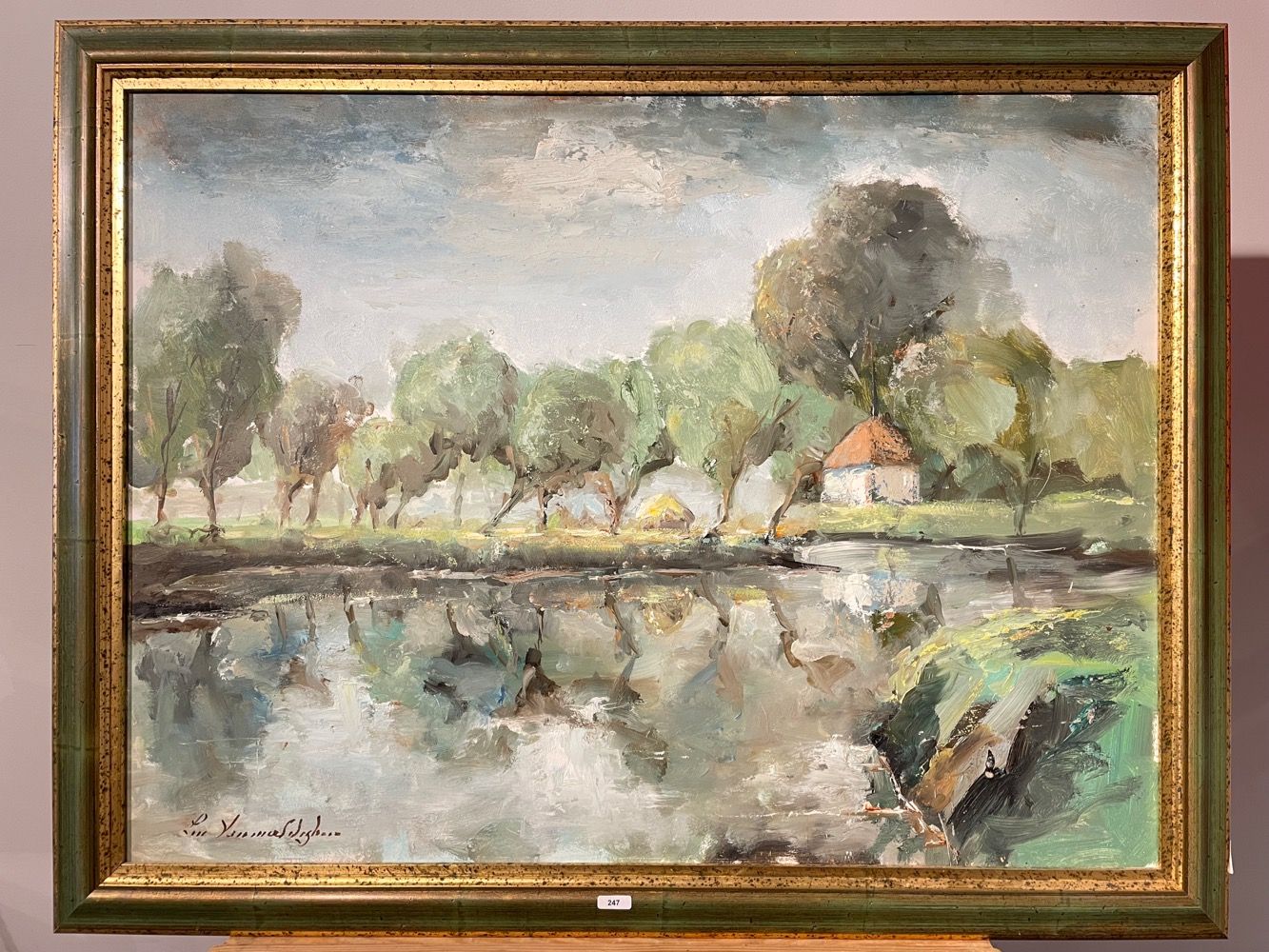 VAN MALDEGHEM Luc (1935-) "Lys风景"，20世纪，油画板，左下方签名，60x80厘米。