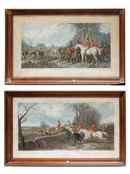 HERRING John Frederick I (1795-1865) "Fox Hunting - Plate 1 (The Meet) & Plate 2&hellip;