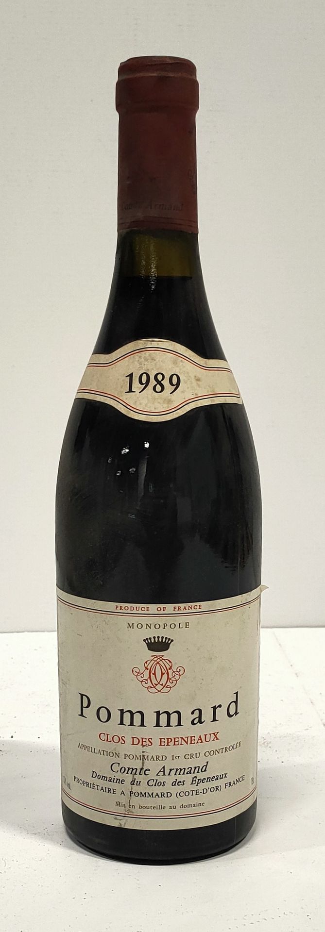 Null 1瓶

POMMARD 1er Cru " Clos des Epeneaux " - Count

阿尔芒

1989

标签略有污点。