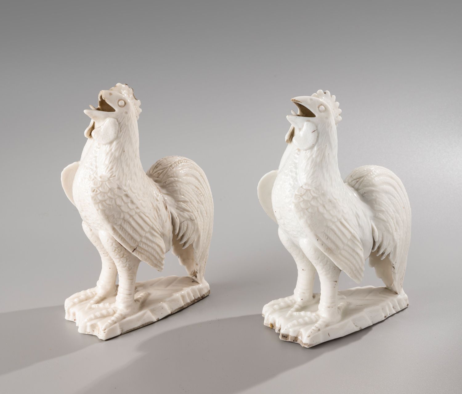 Null CHINA, 18th-19th century

Pair of white porcelain statuettes,

representing&hellip;