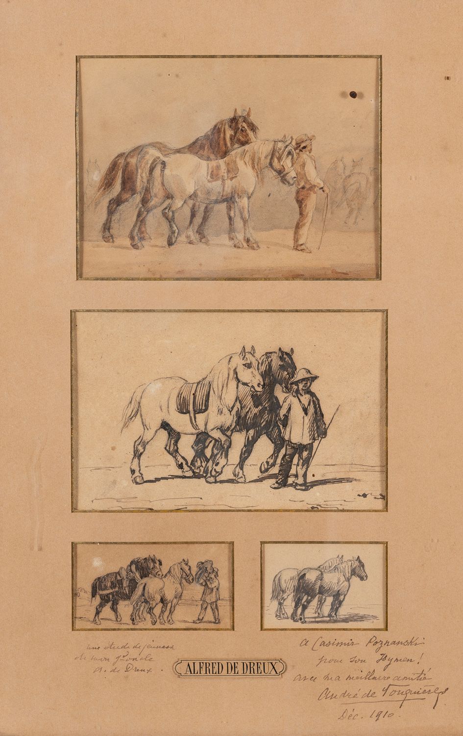 Null Attributed to Alfred de DREUX (19th century)

Studies of horses

4 drawings&hellip;