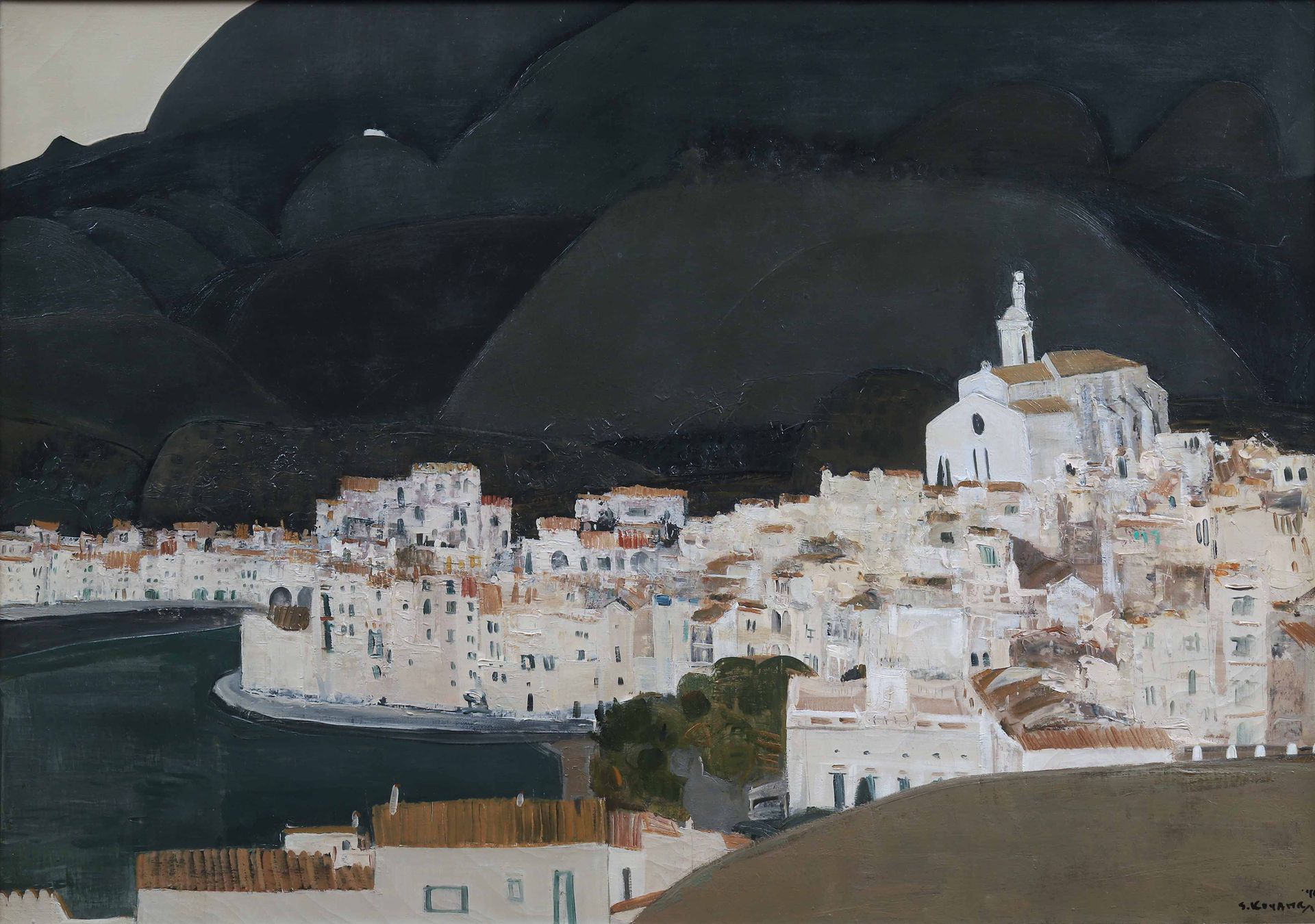 Null 小山重义 (1940年出生)

西班牙村庄，1978年

布面油画。

右下方有签名和日期。

65 x 90厘米