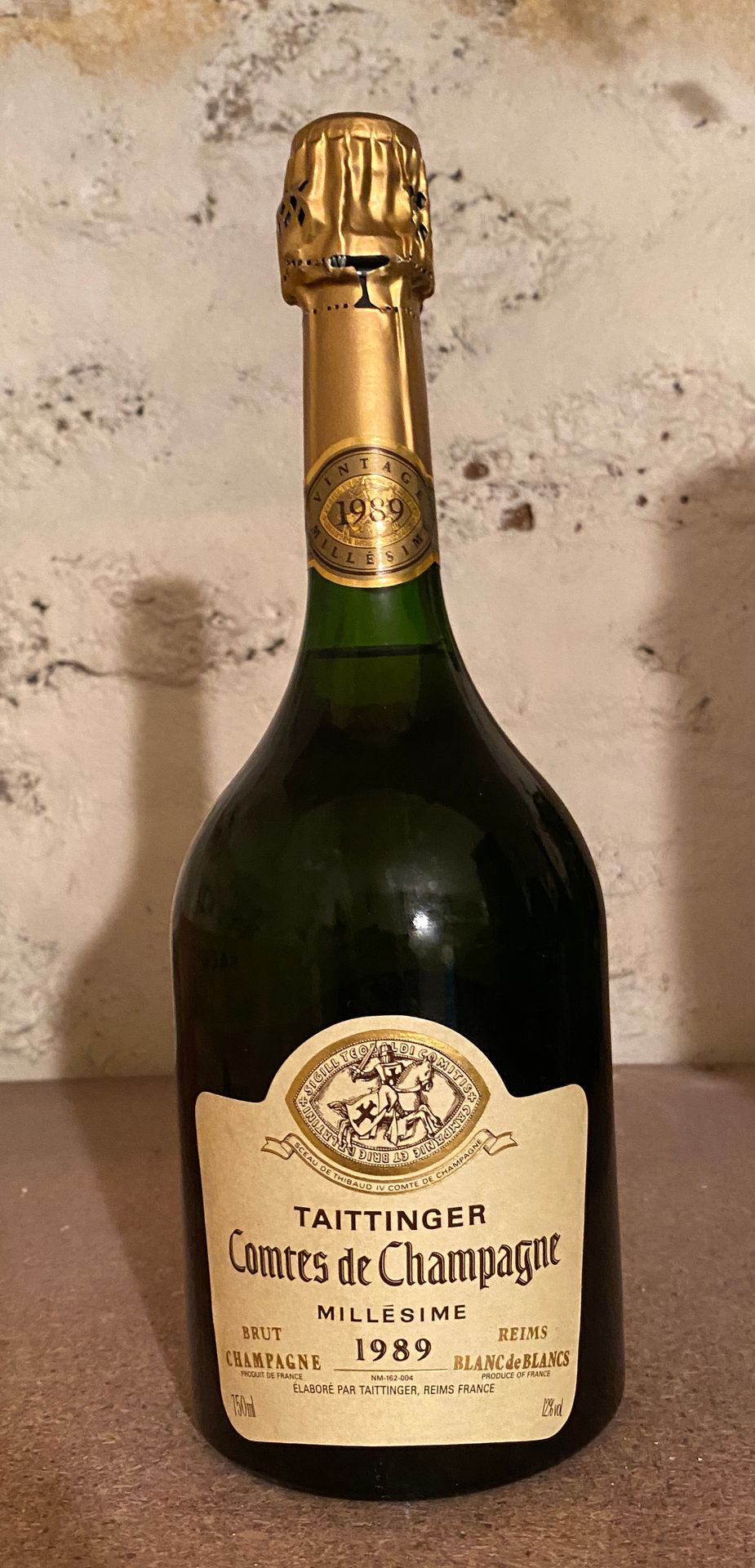 Null 1 Flasche CHAMPAGNE TAITTINGER "Comtes de Champagne" 1989