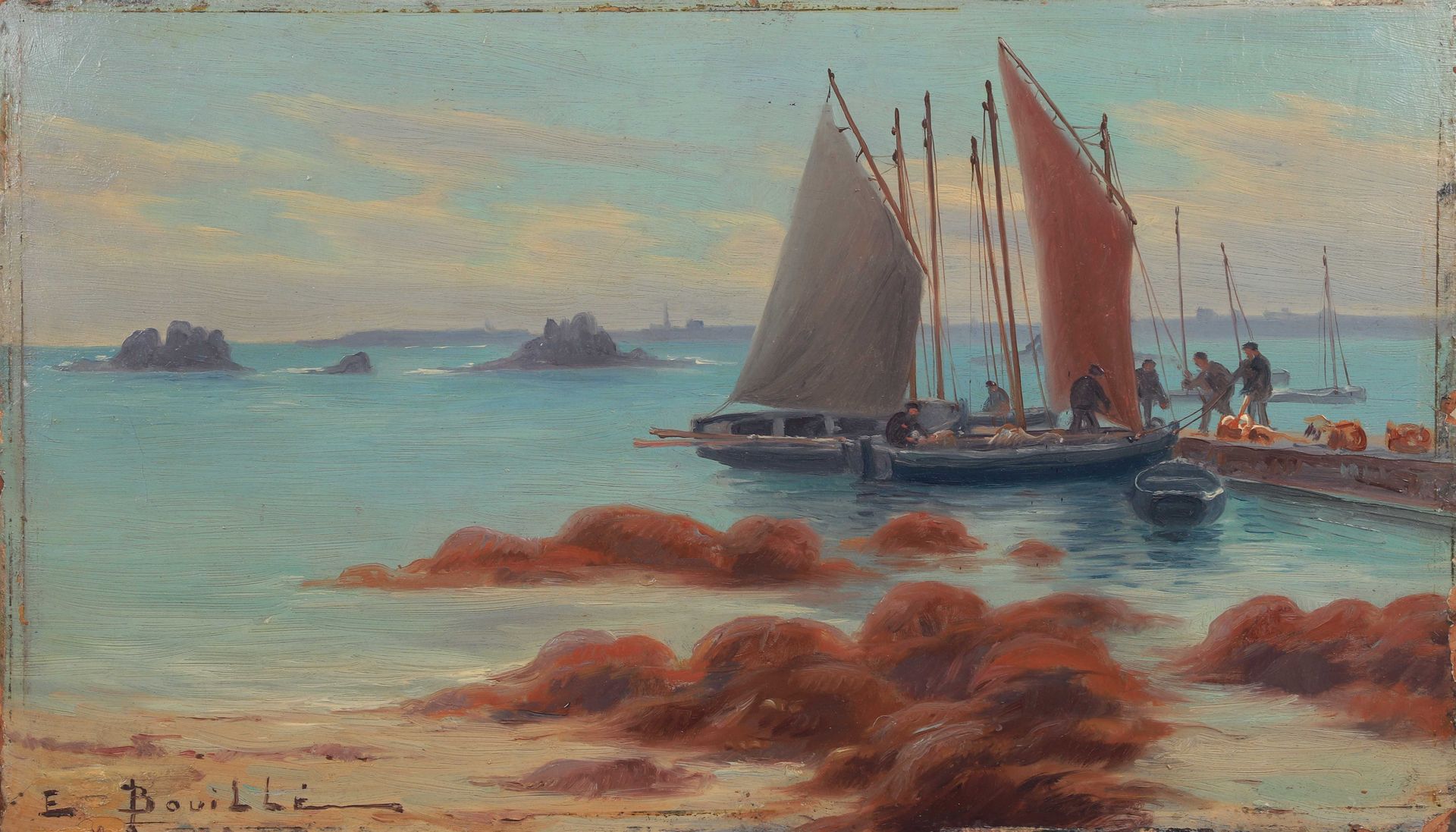 Null BOUILLÉ ÉTIENNE (1858-1933)

Deux voiliers ou retour de pêche dans un petit&hellip;
