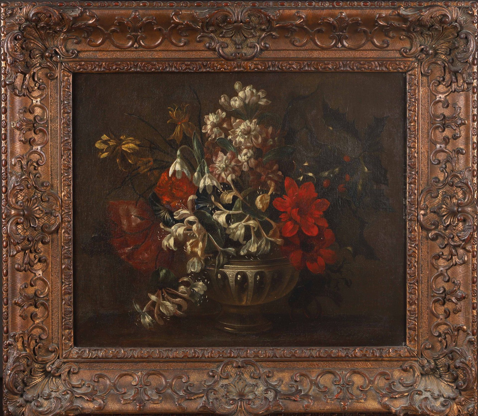 Null École française du XVIIème siècle 
Nature morte 
Bouquet de fleurs dans un &hellip;