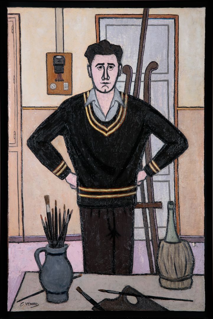 Null 
Claude VENARD (1913-1999) Retrato de un amigo del artista en su estudio Ól&hellip;