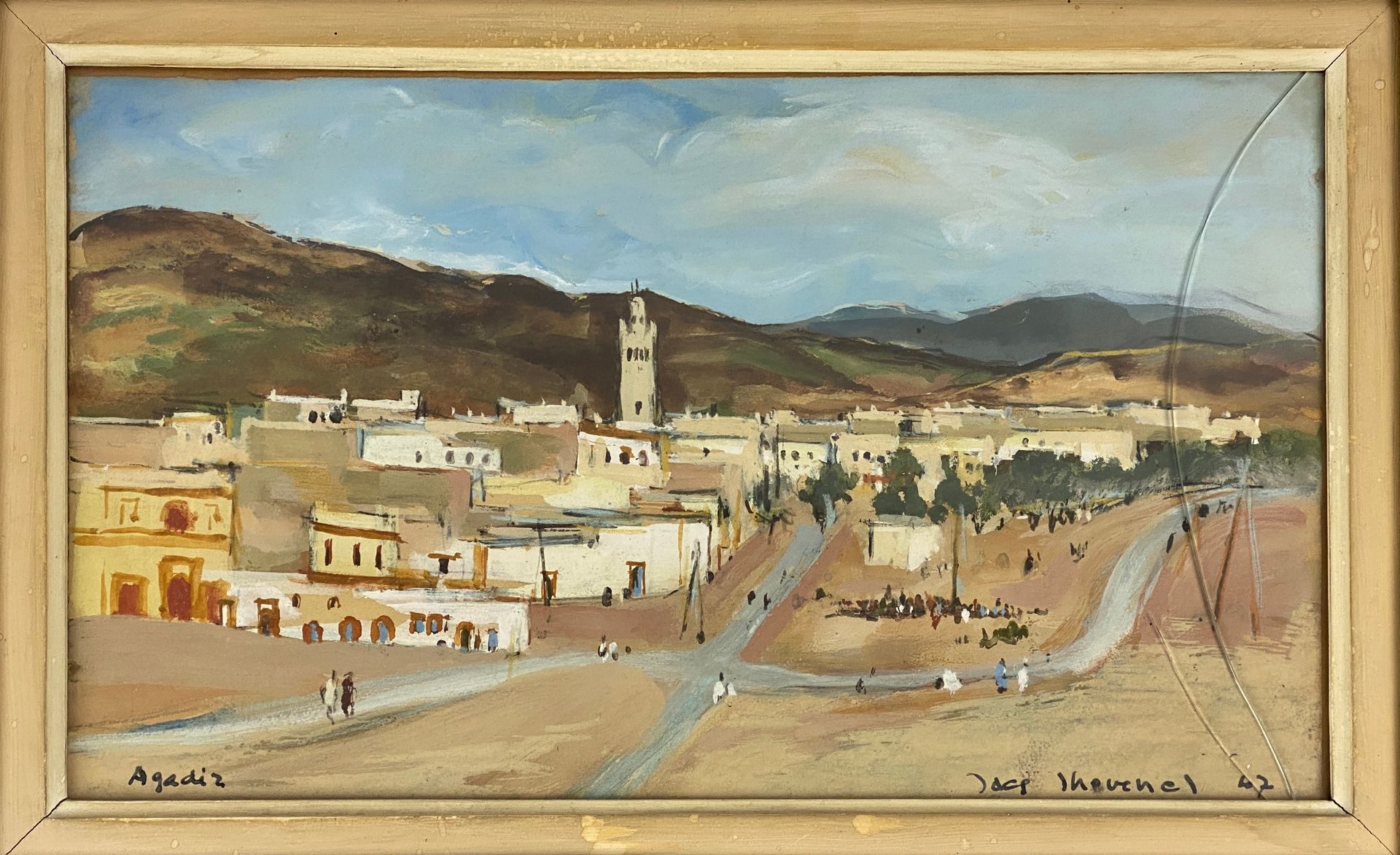 Null 
Jacques THEVENET (1891-1989)

Agadir

Huile sur carton, signé en bas à dro&hellip;