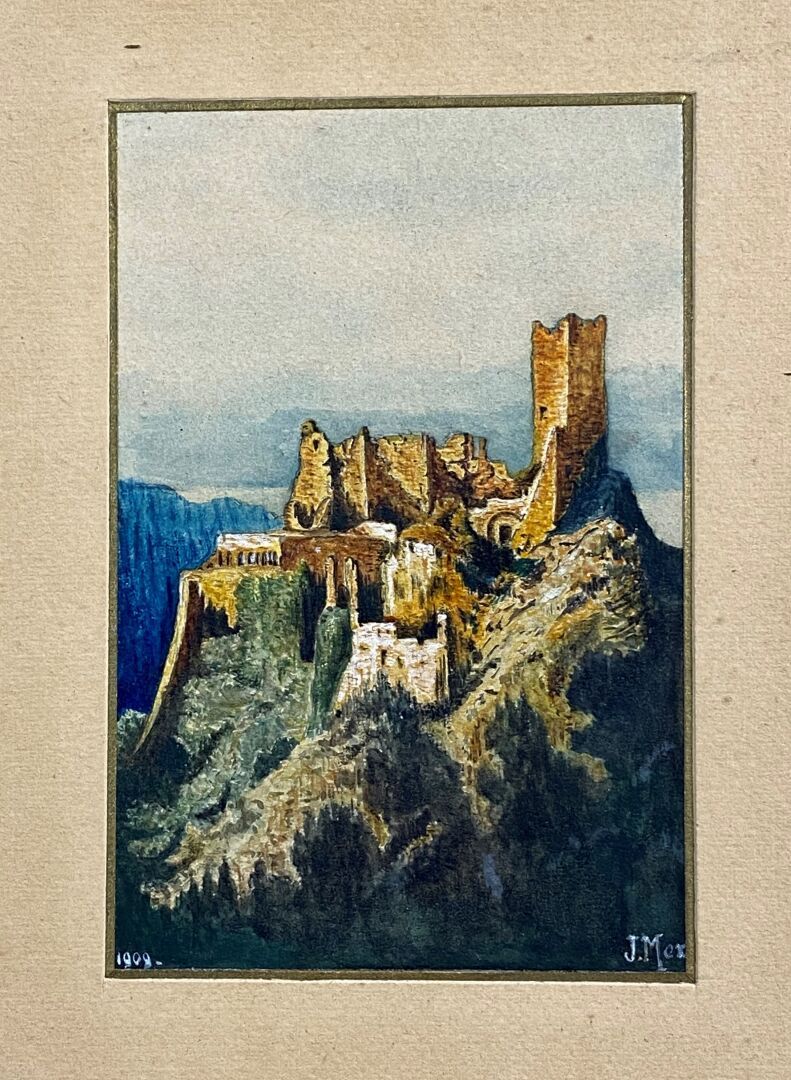 Null 拍品包括一幅用白色调高的水彩画，表现废墟景观，右下角有J.MAIRE的签名和1909年的日期，以及一幅用白色调高的炭笔画，表现河边的乡村景观。

14&hellip;