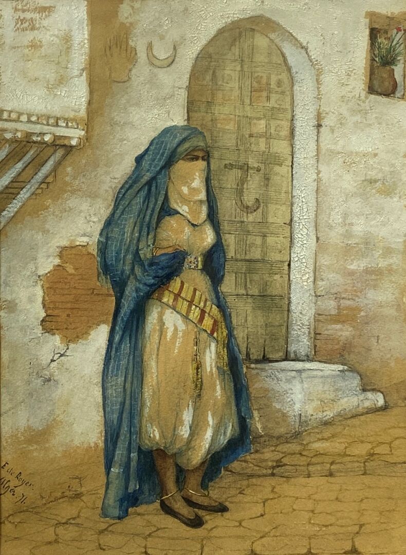 Null E. De ROYER (XXe)

Femme voilée devant une entrée de maison

Encre, aquarel&hellip;