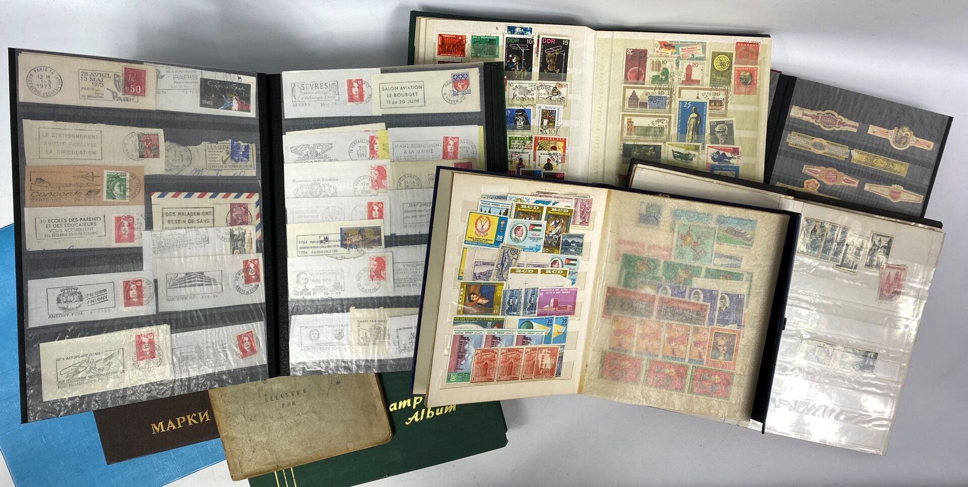 Null Fort lot d'albums de timbres (Russie, Asie, Europe, Afrique, etc)
