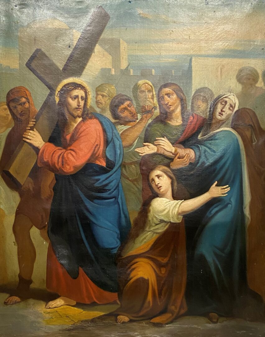 Null Ecole du XIXe siècle

Le chemin de croix 

Huile sur toile 

81 x 66 cm 

(&hellip;
